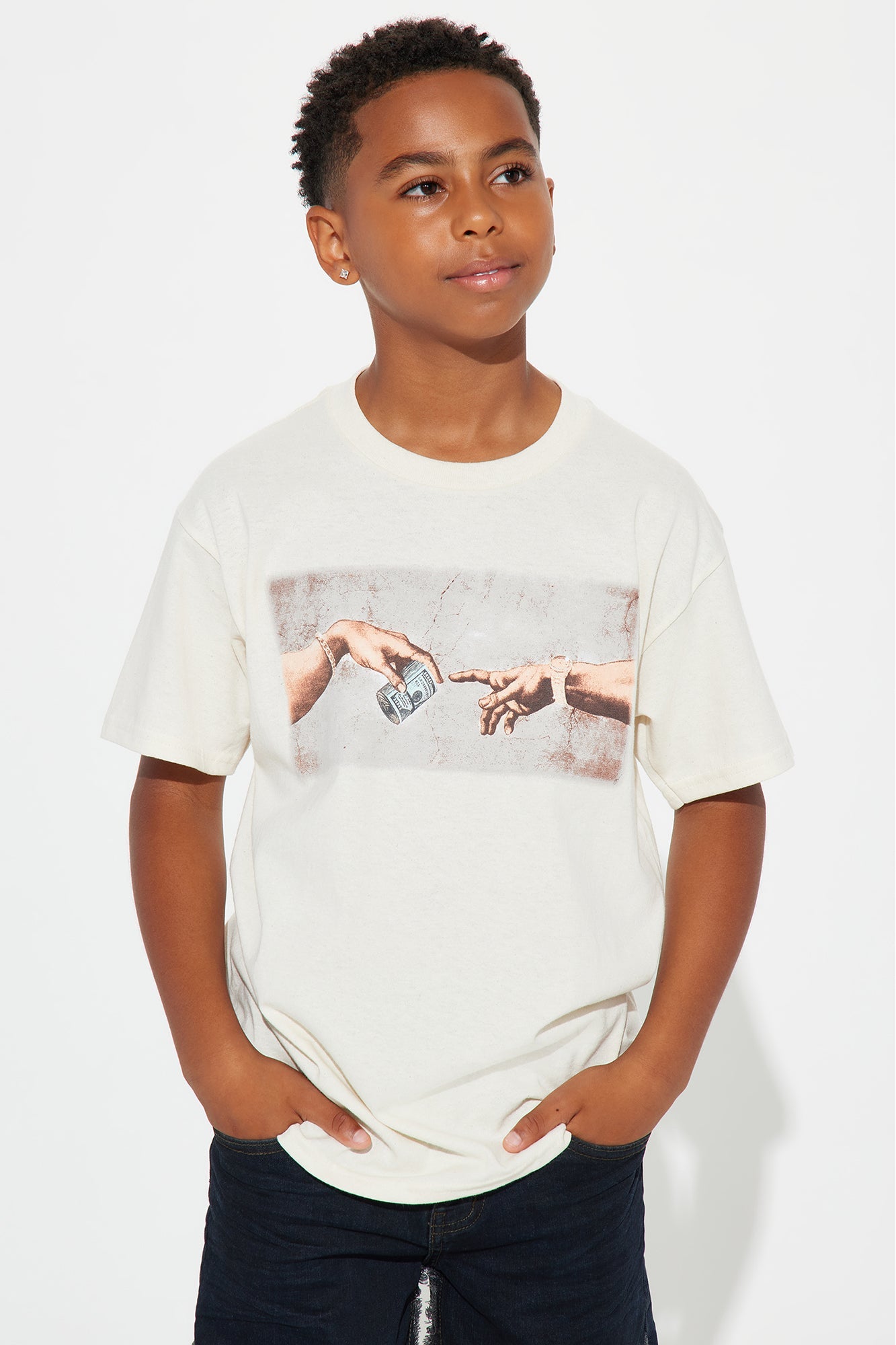 Mini Creation Of Hustle Short Sleeve Tee - Sand