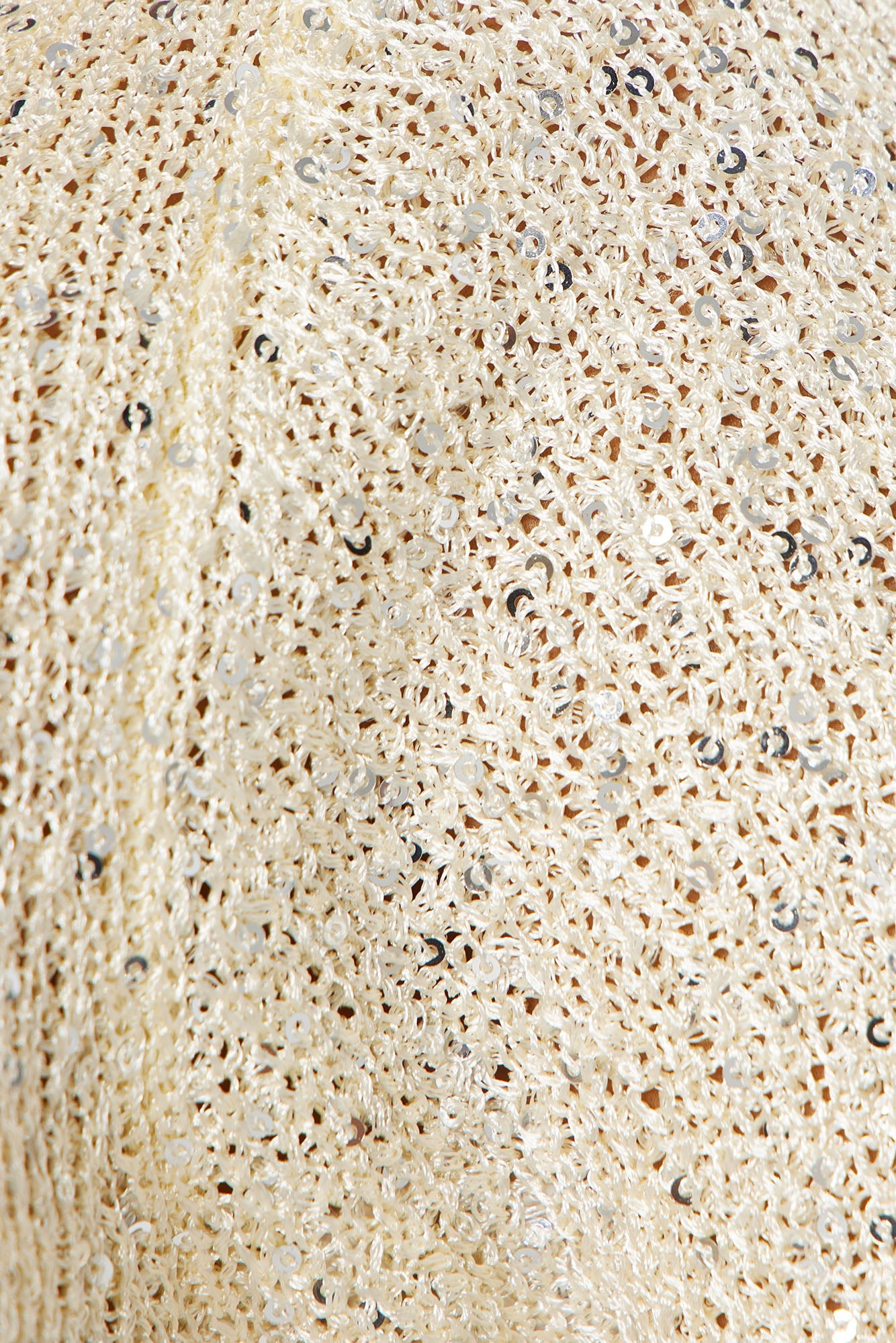 Shimmer And Glow Crochet Mini Dress - Cream