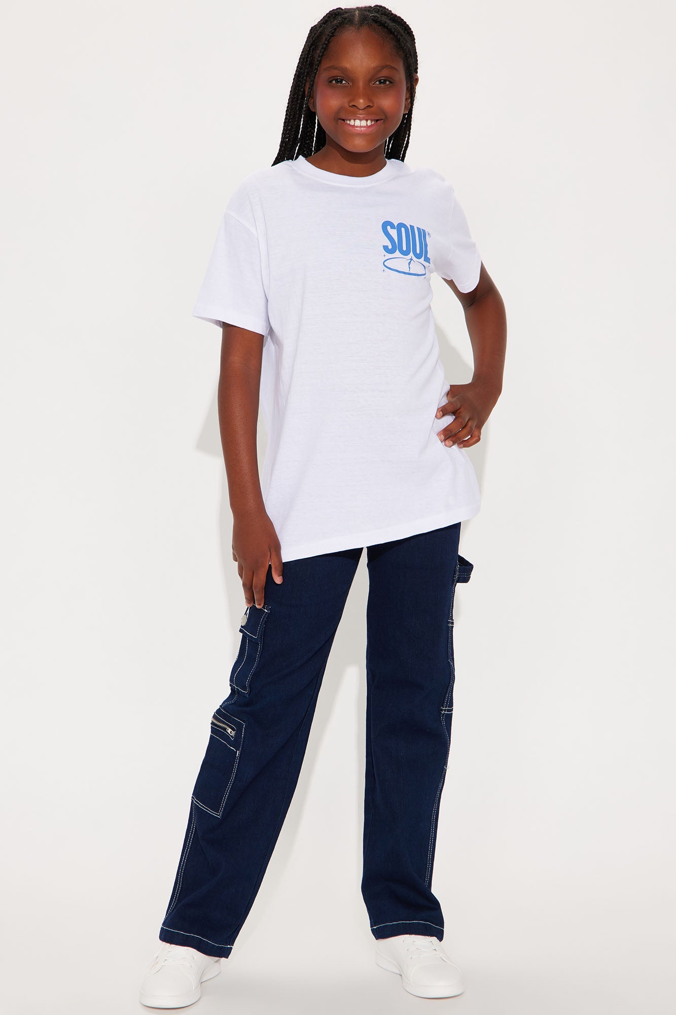 Mini Soul Short Sleeve Front/Back Tee - White