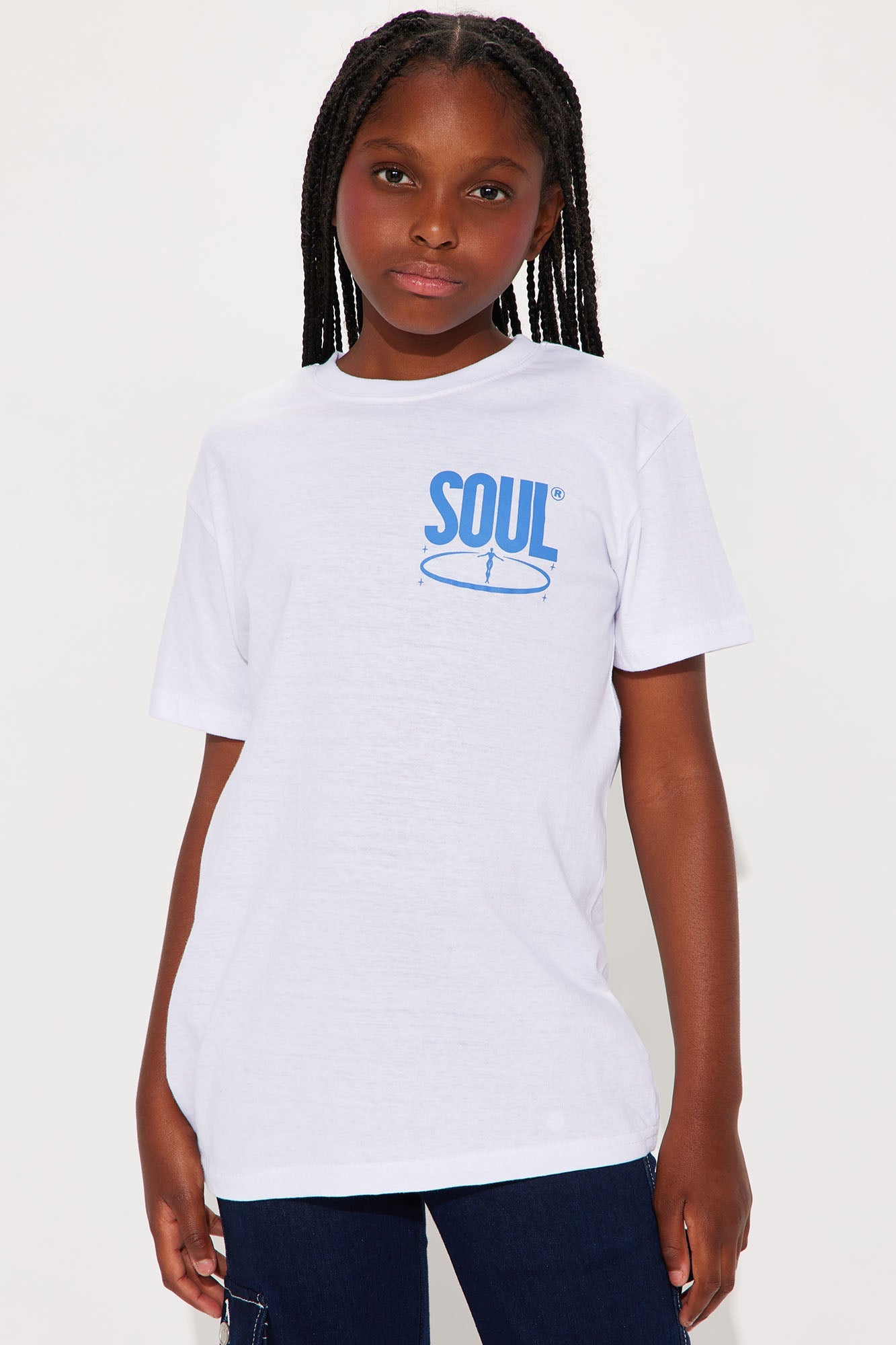 Mini Soul Short Sleeve Front/Back Tee - White