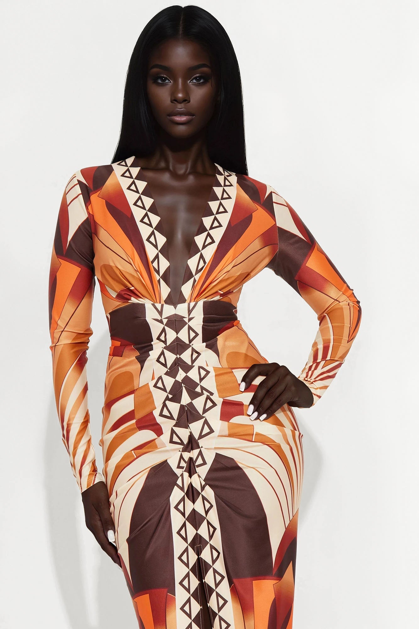 Camilla Maxi Dress - Brown/combo