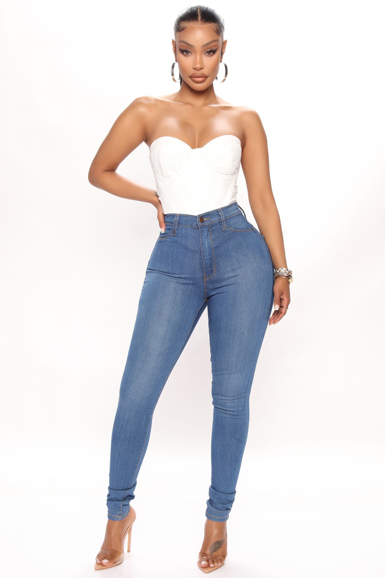 Classic Beauty Booty Lifter Skinny Jeans - Medium Blue Wash