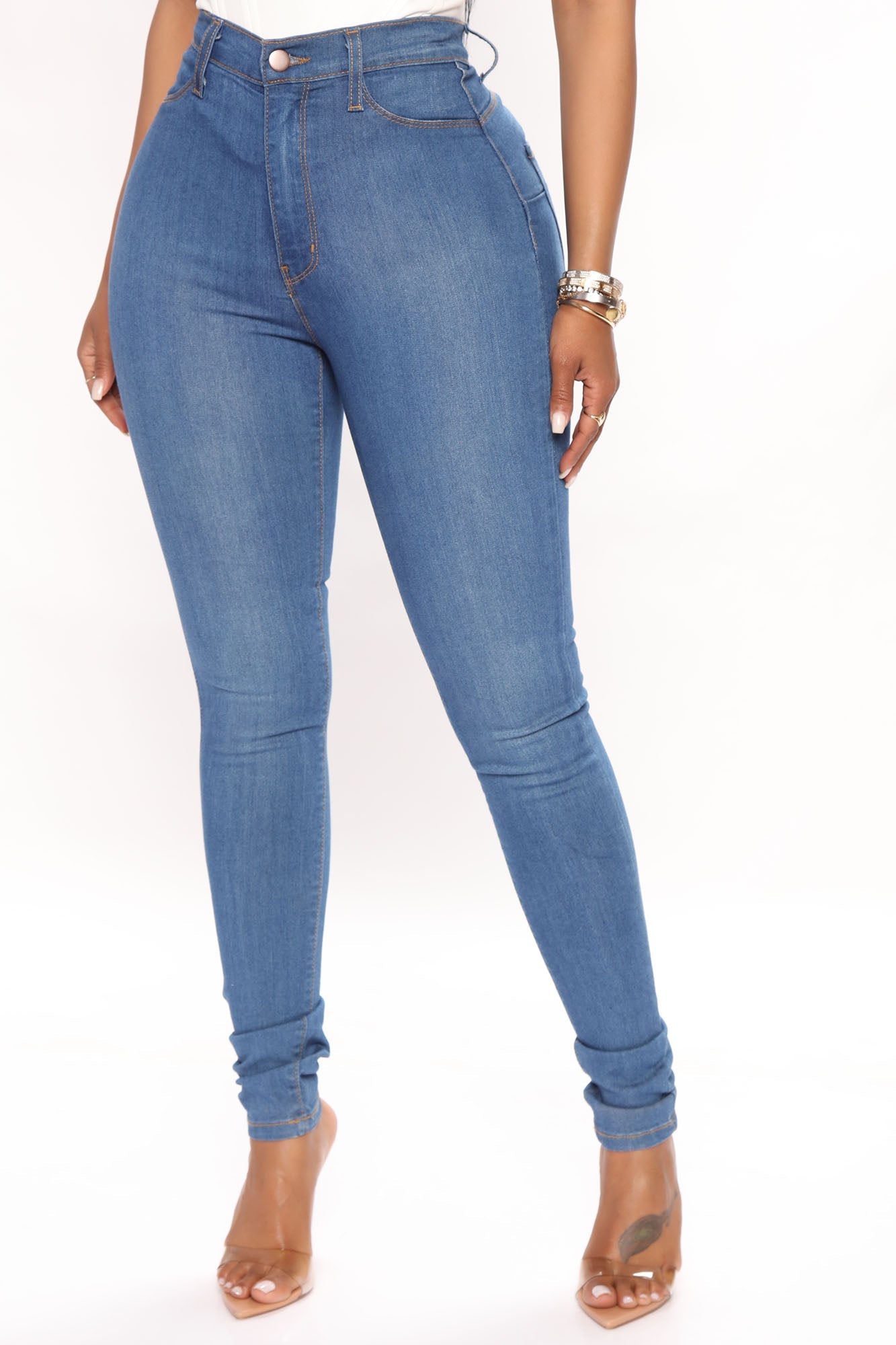 Classic Beauty Booty Lifter Skinny Jeans - Medium Blue Wash
