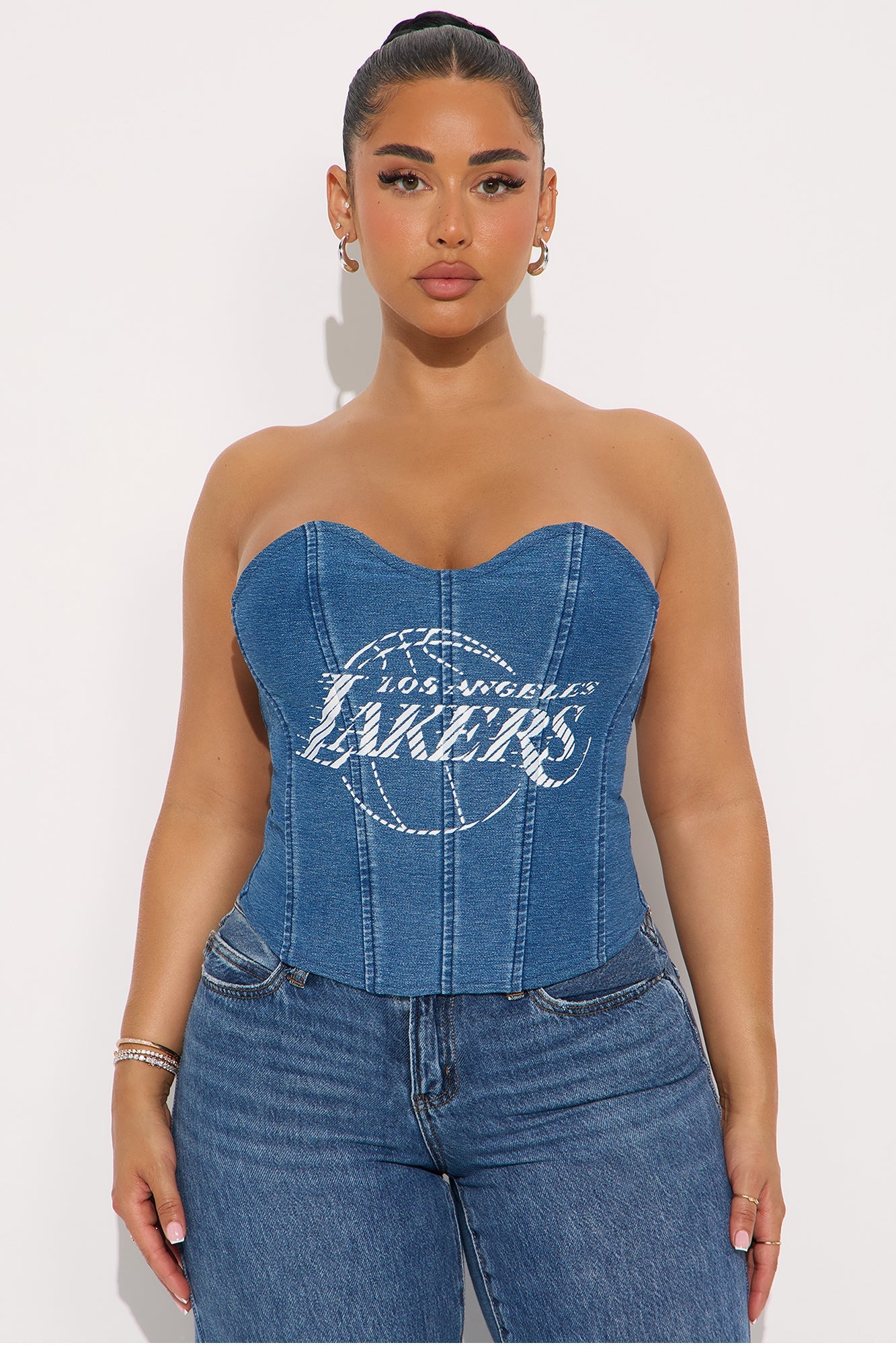 LA Lakers Denim Corset Top - Denim