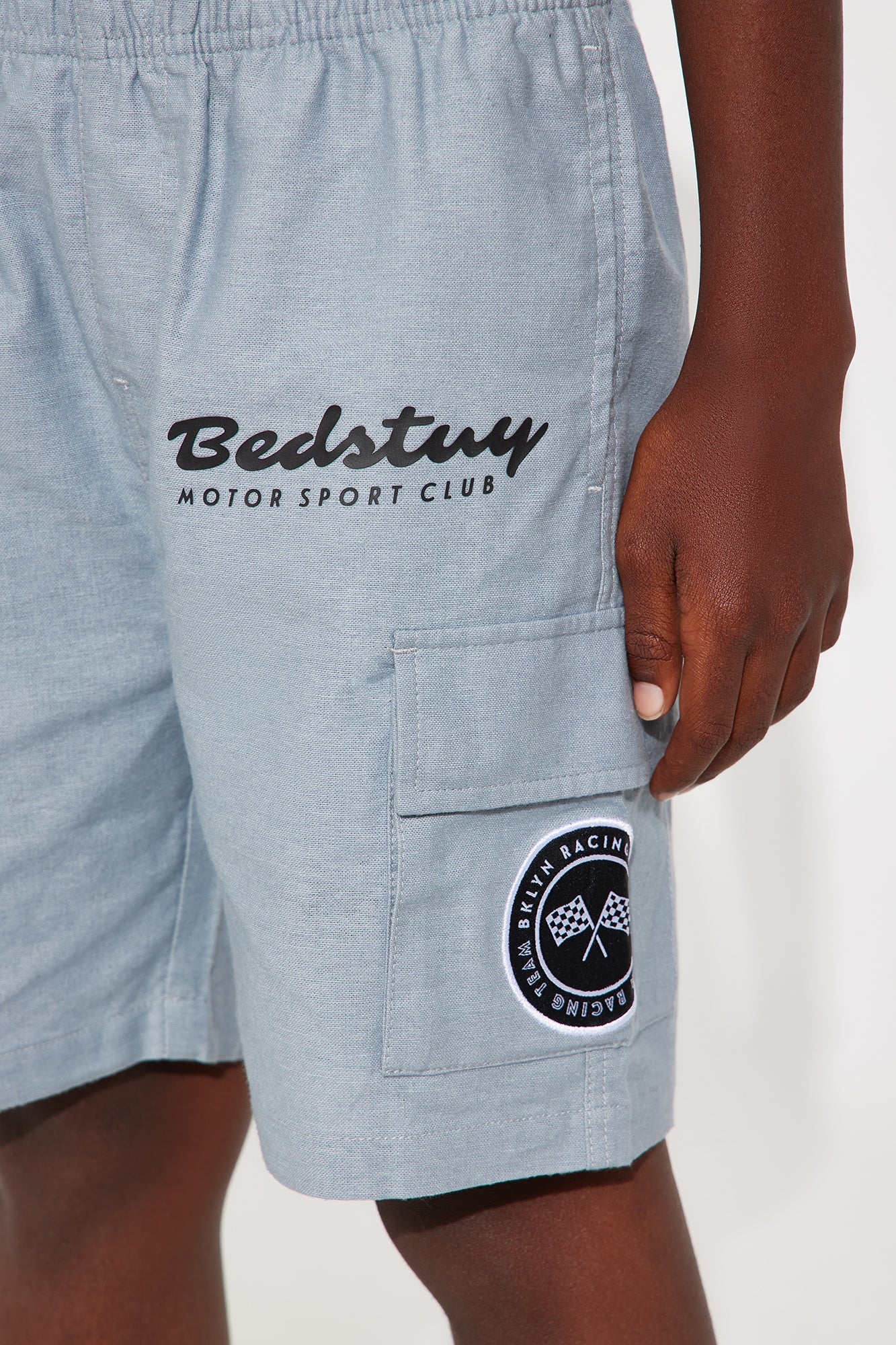 Mini Bedstuy Patch Relaxed Shorts - Light Blue
