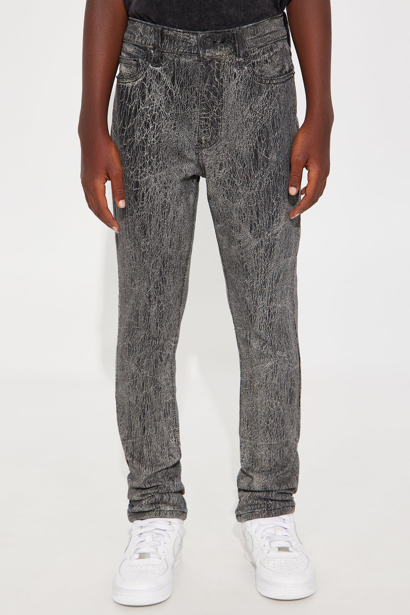 Mini Crack The Code Skinny Jeans - Grey