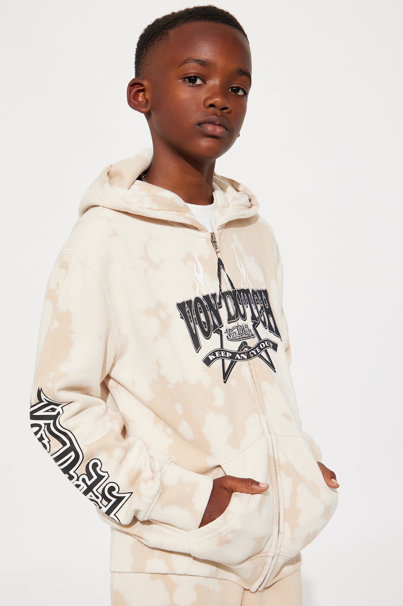 Mini Von Dutch Star Zip Hoodie - Cream