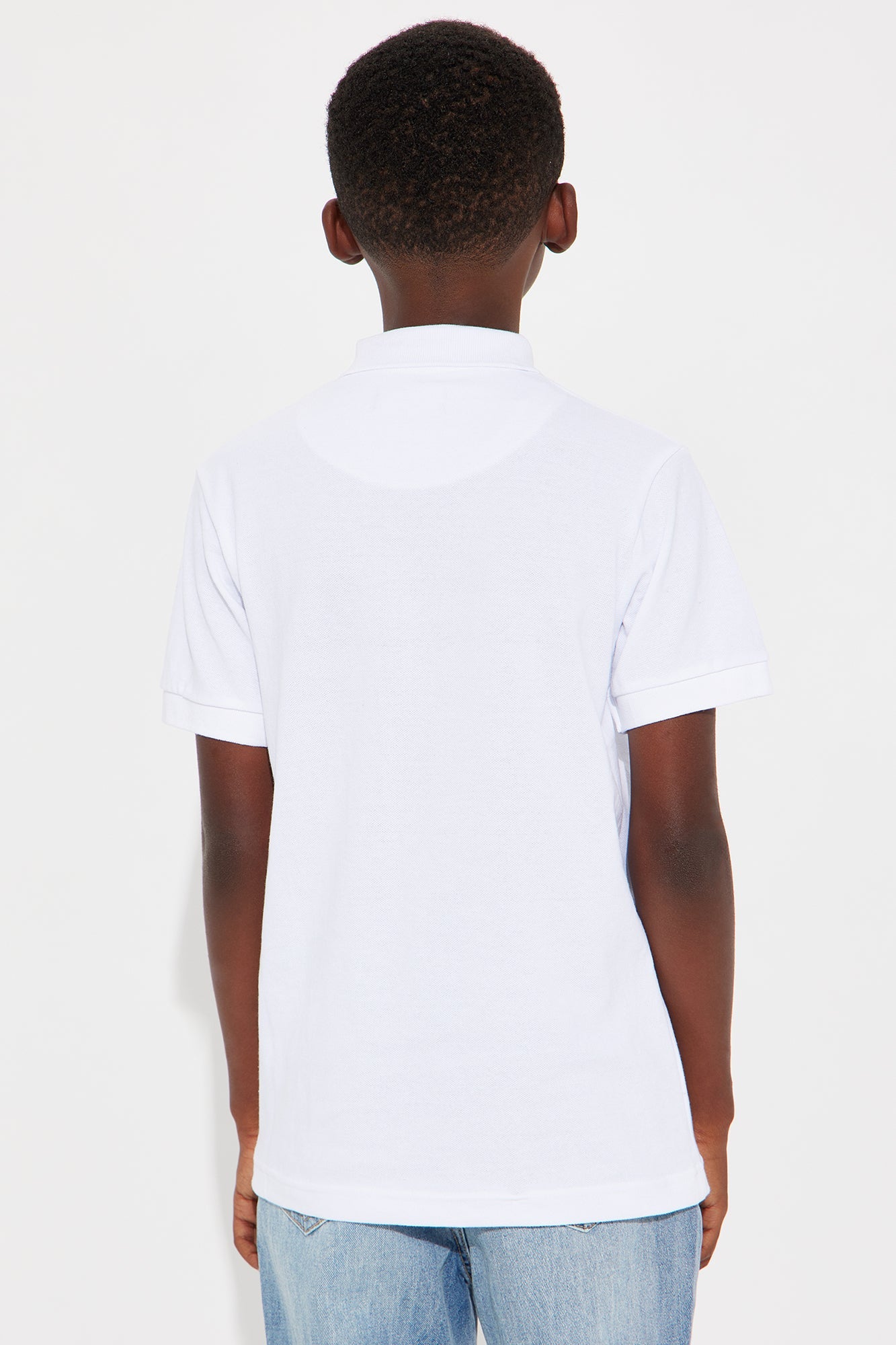 Mini Uniform Pique Polo - White