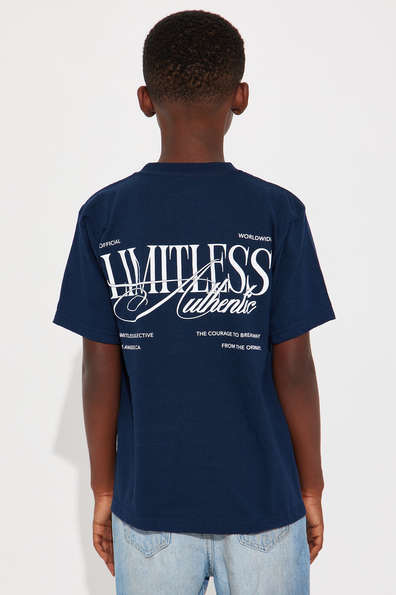 Mini Limitless Authenticity Short Sleeve Front/Back Tee - Blue
