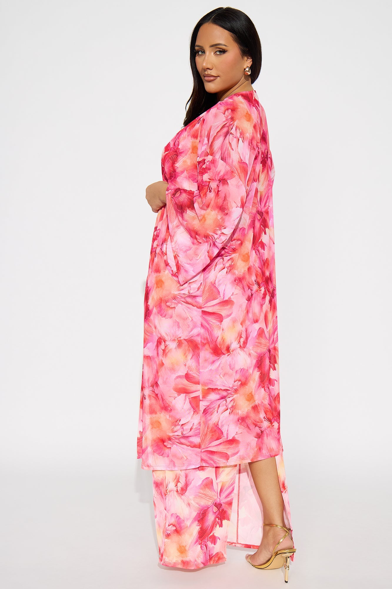 Nathalia Floral Maxi Dress Set - Pink/combo