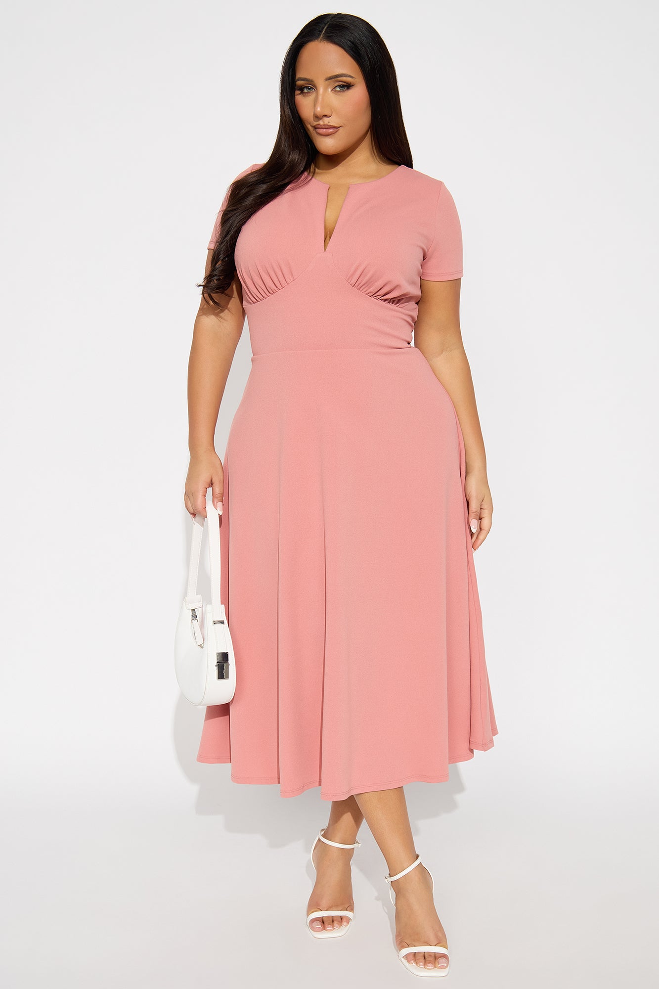 Charolette Short Sleeve Midi Dress - Mauve