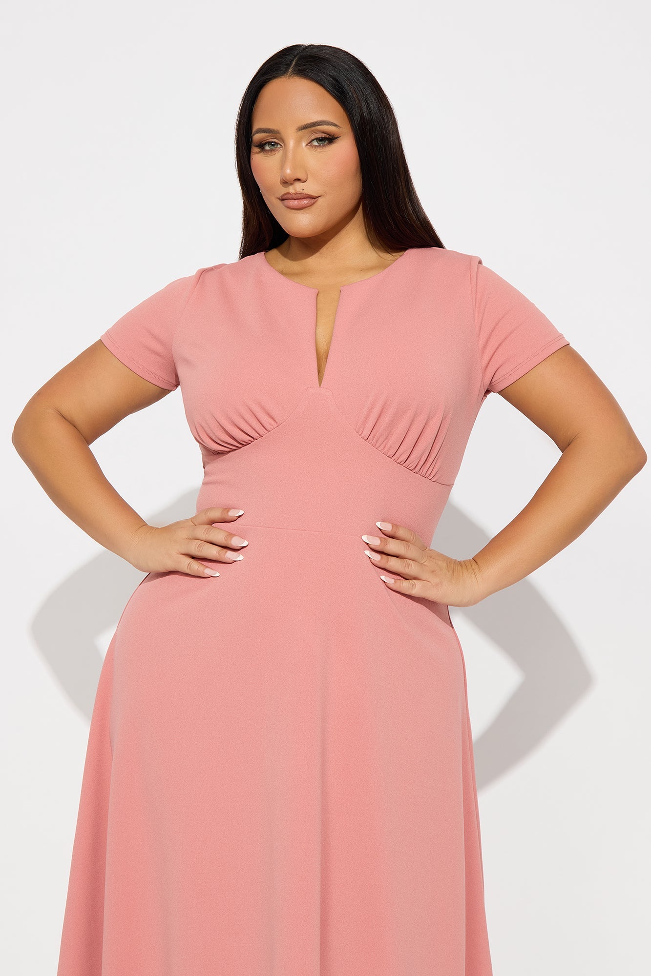 Charolette Short Sleeve Midi Dress - Mauve