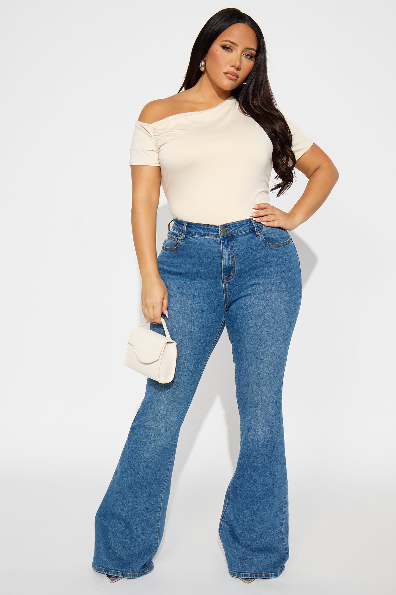 Tall Vibe Check Curvy Stretch Flare Jeans - Medium Wash