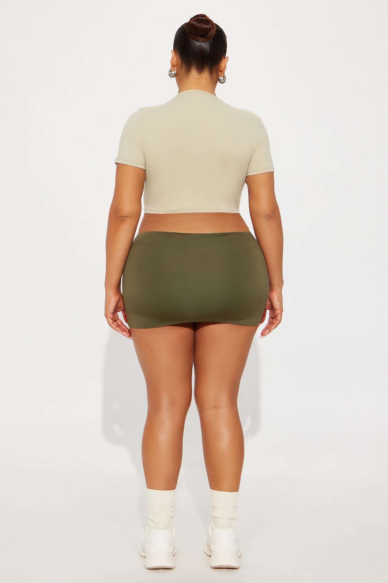 Second Skin Double Lined Super Cropped Tee - Stone