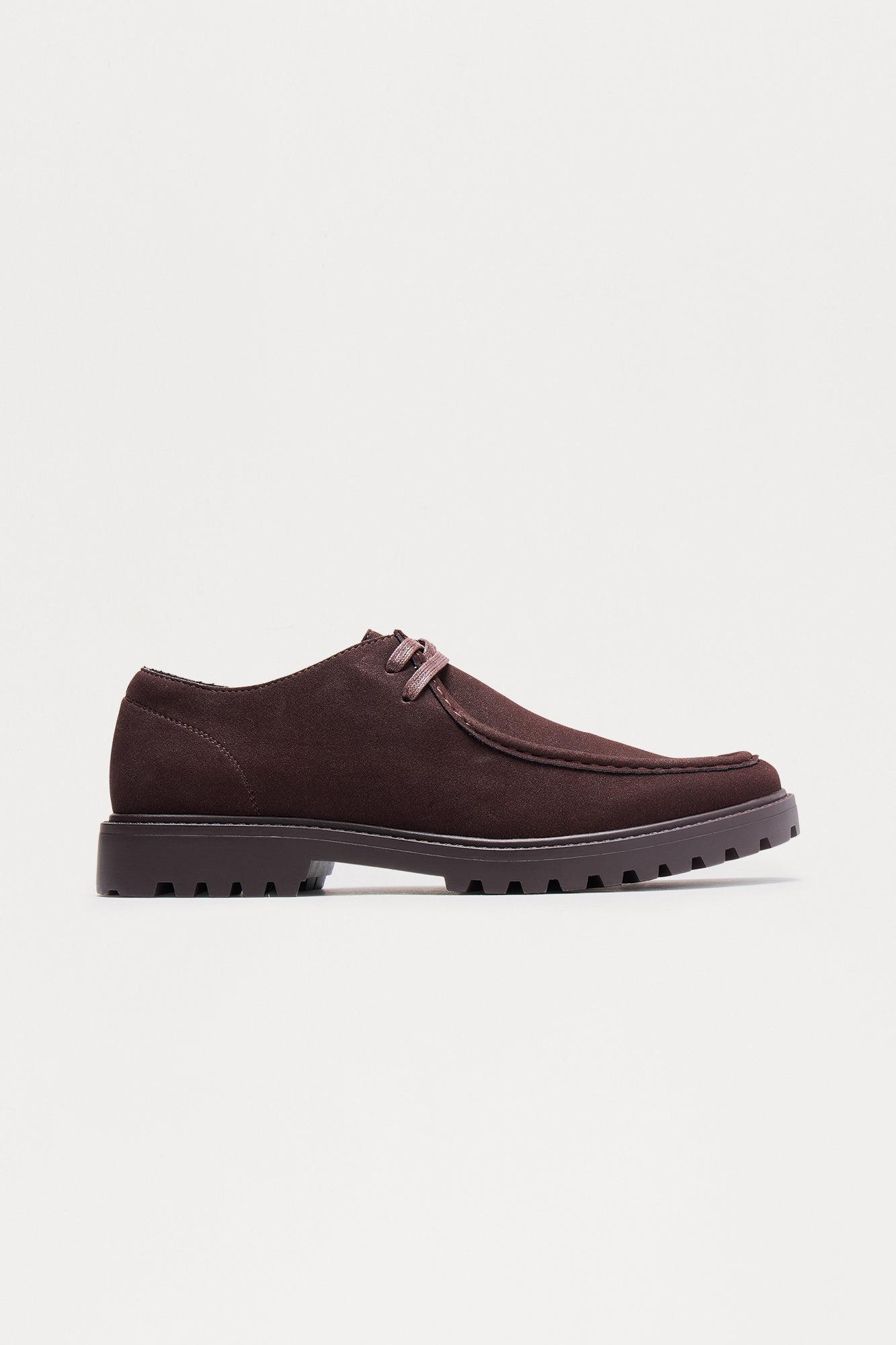 Lug Sole Lace Up Moccasins - Chocolate