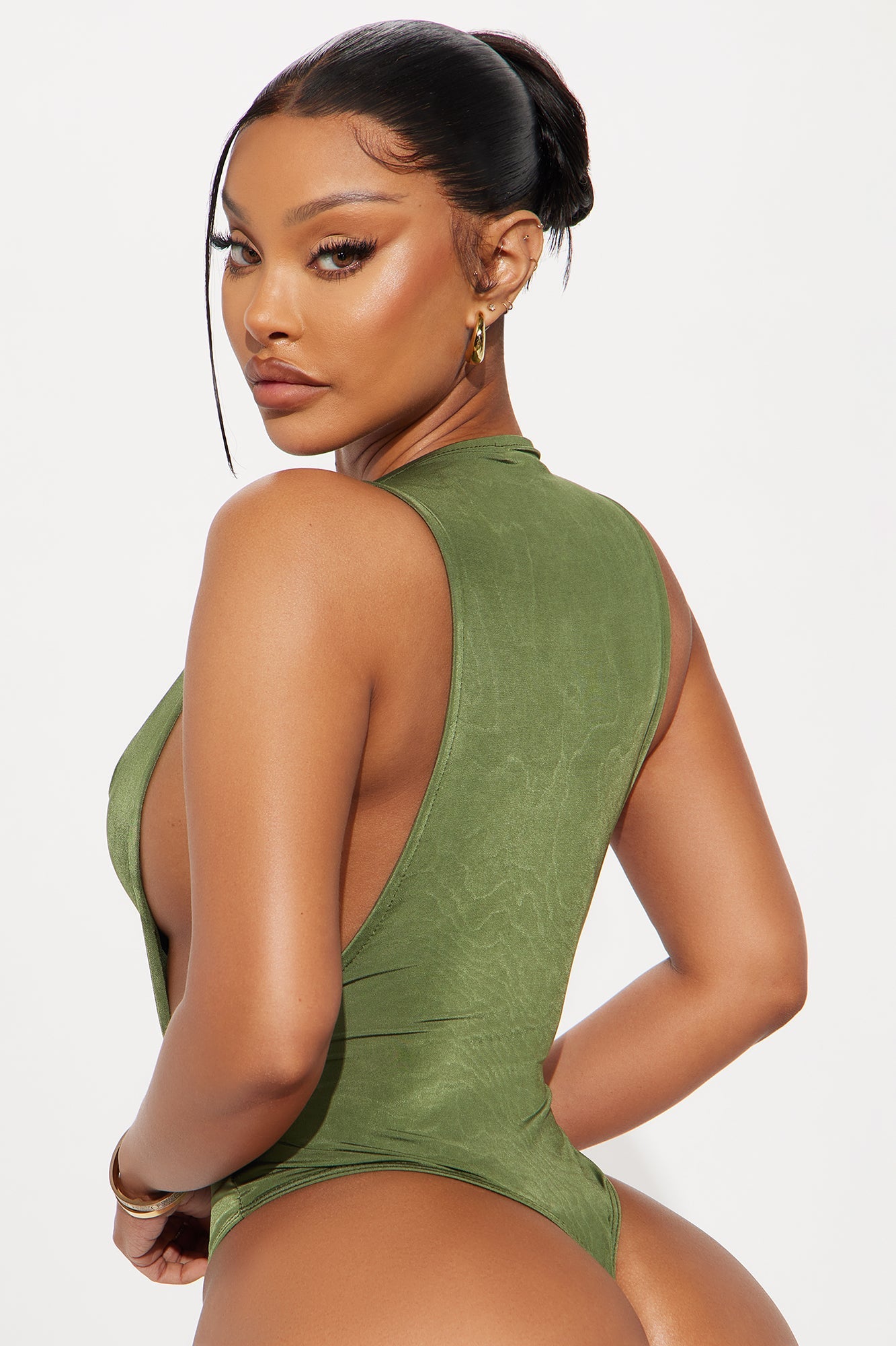 Martina Double Lined Bodysuit - Olive