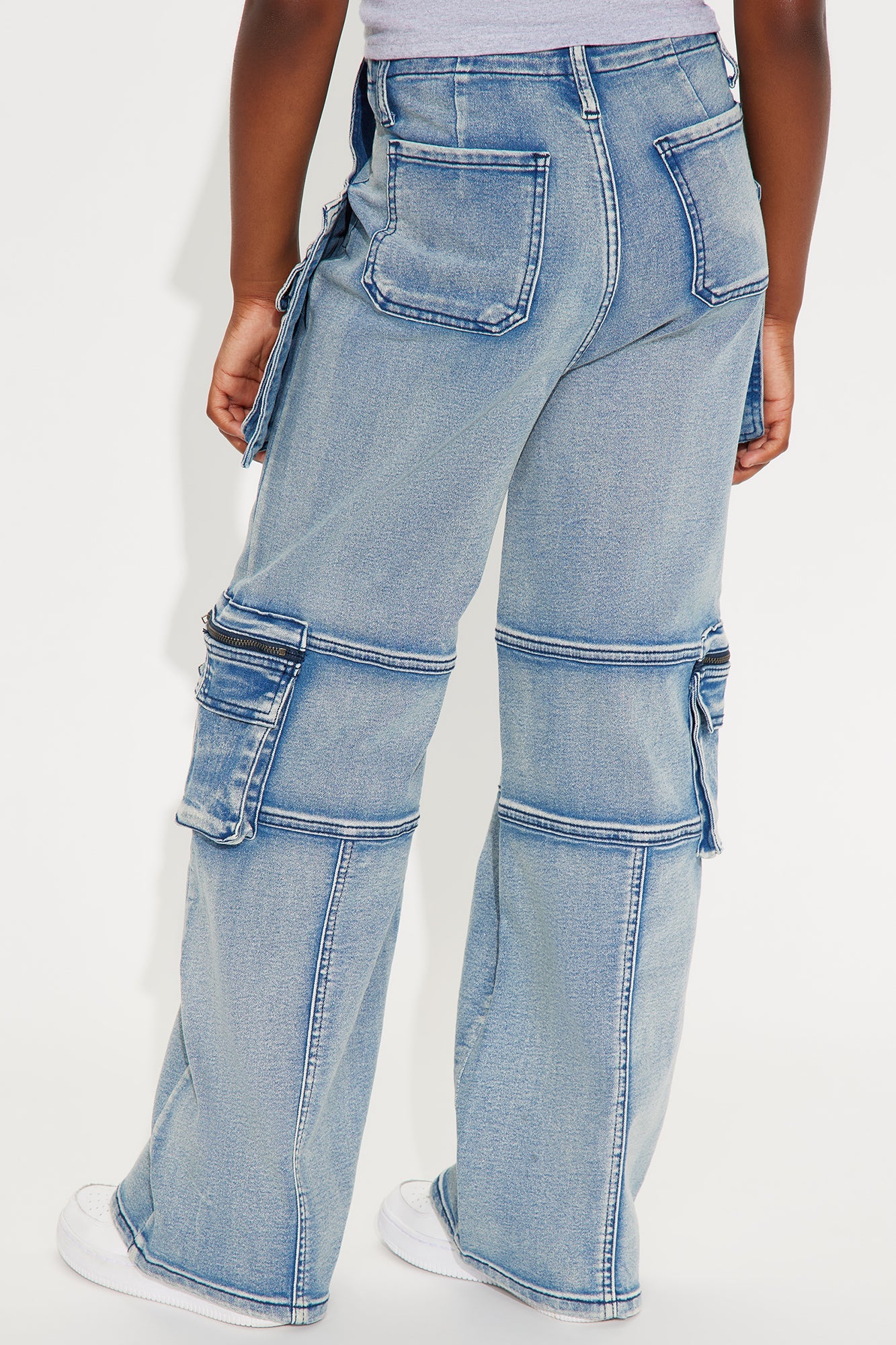 Mini Jasmine Hanging Pocket Cargo Jeans - Indigo