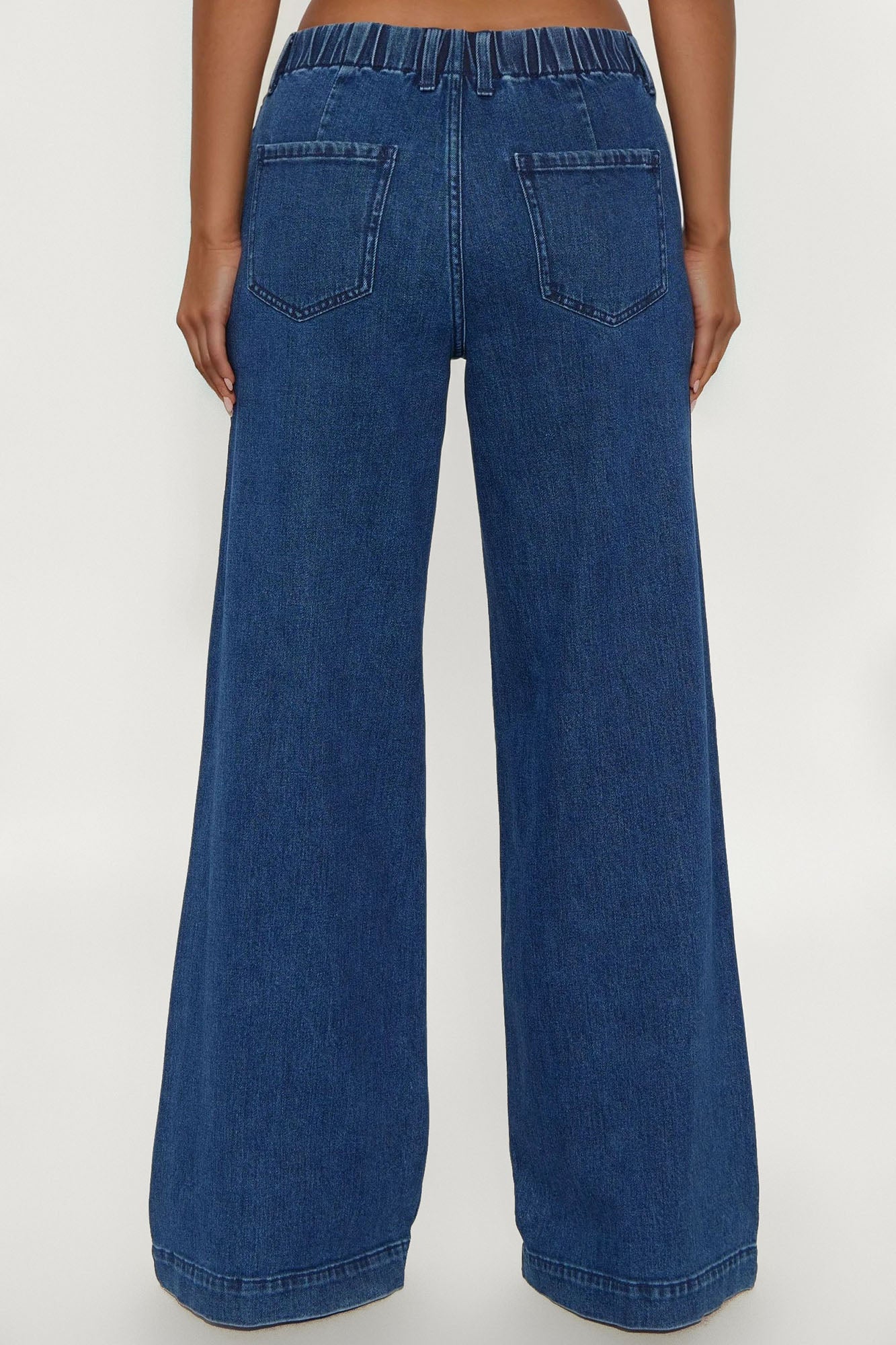 City Chic Trouser Wide Leg Jeans - Dark Wash