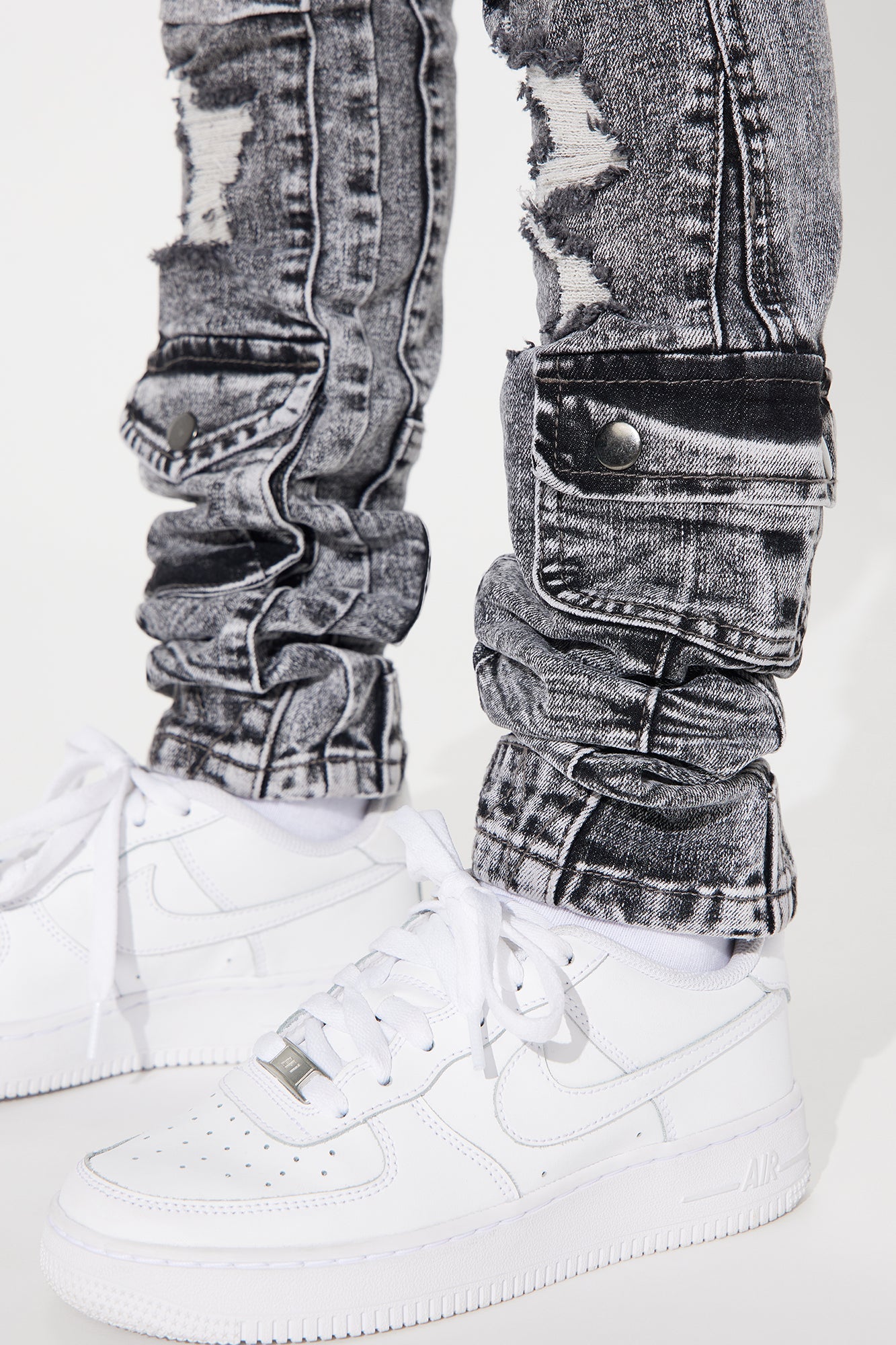 Mini Not To Aggressive Cargo Jeans - Black Wash