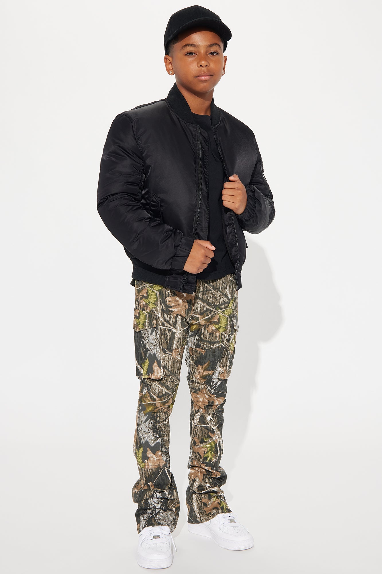 Mini Been Real Nylon Bomber Jacket - Black