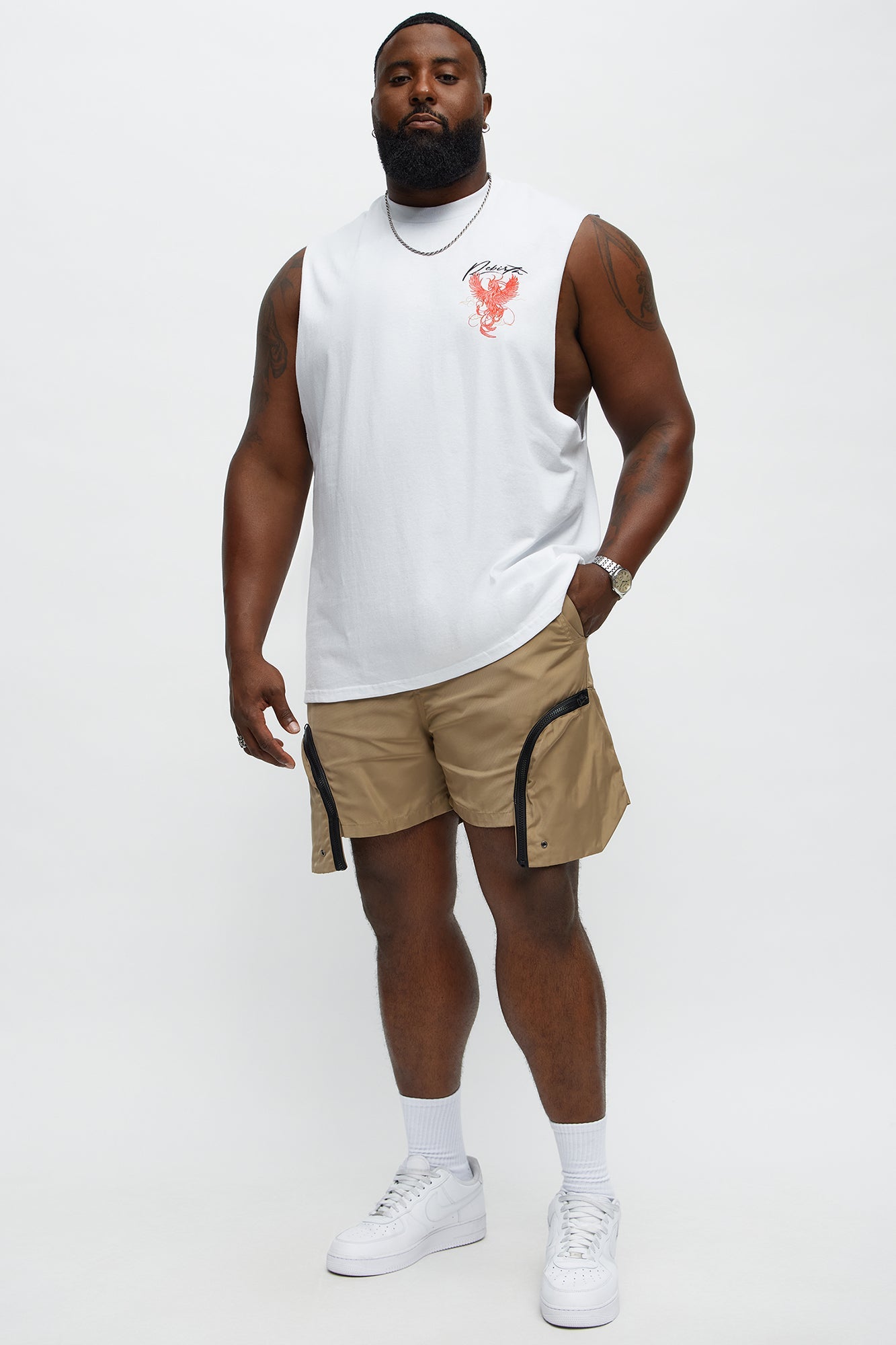 Cargo Pockets Relaxed Drawstring Shorts - Taupe