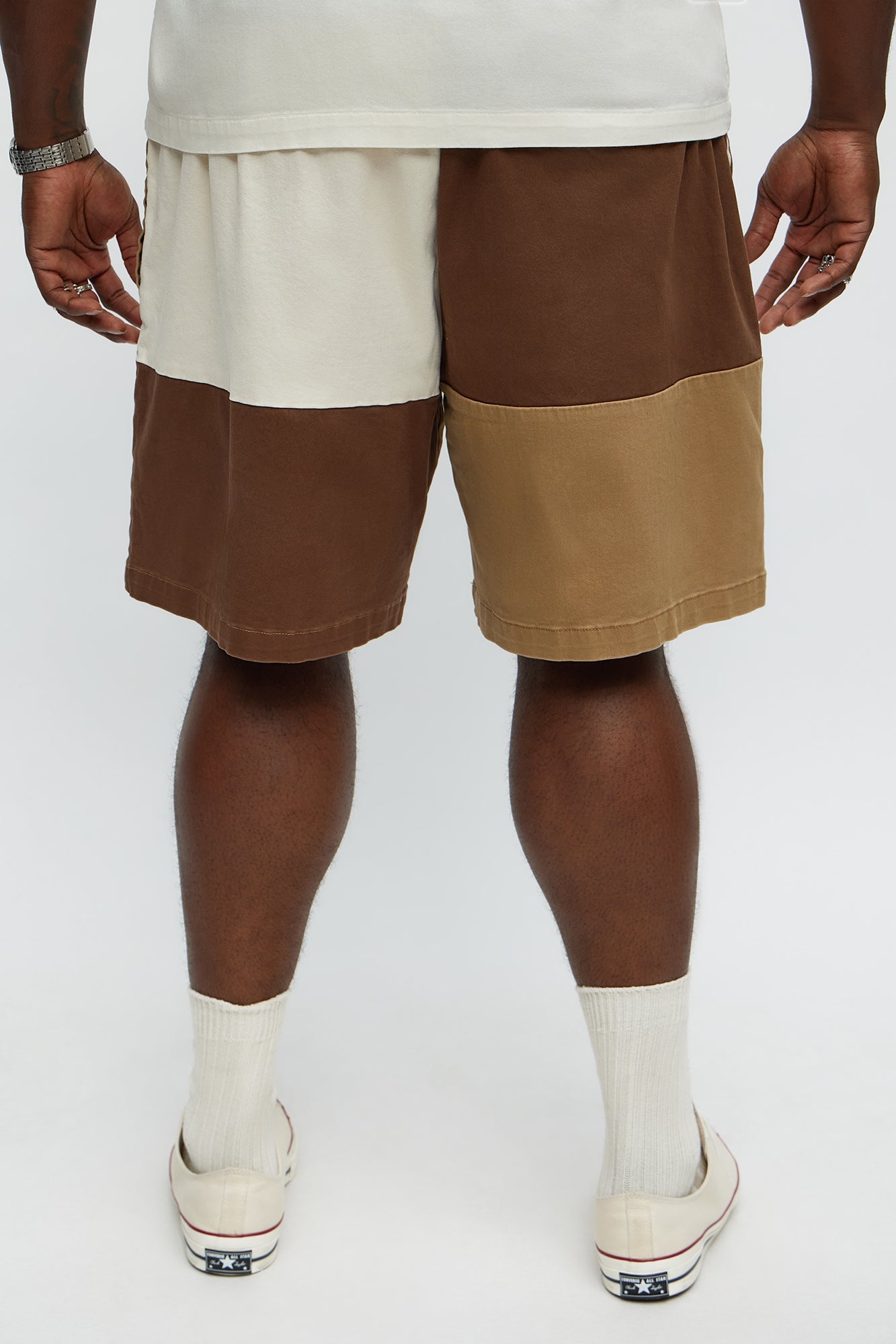 Blocked Again Shorts - Brown Combo