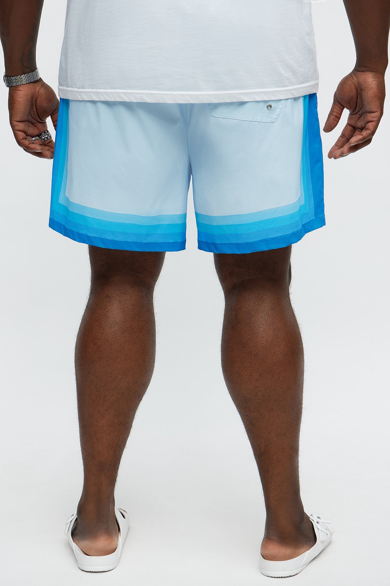 Splash Borders Swim Mid Trunk - Blue/combo