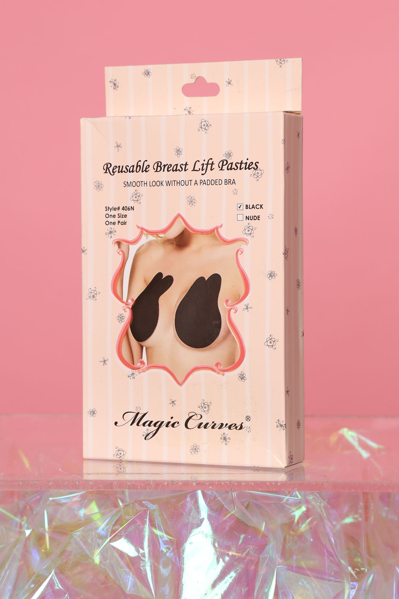 Bunny Boost Lifting Nipple Cover Pasties - Black