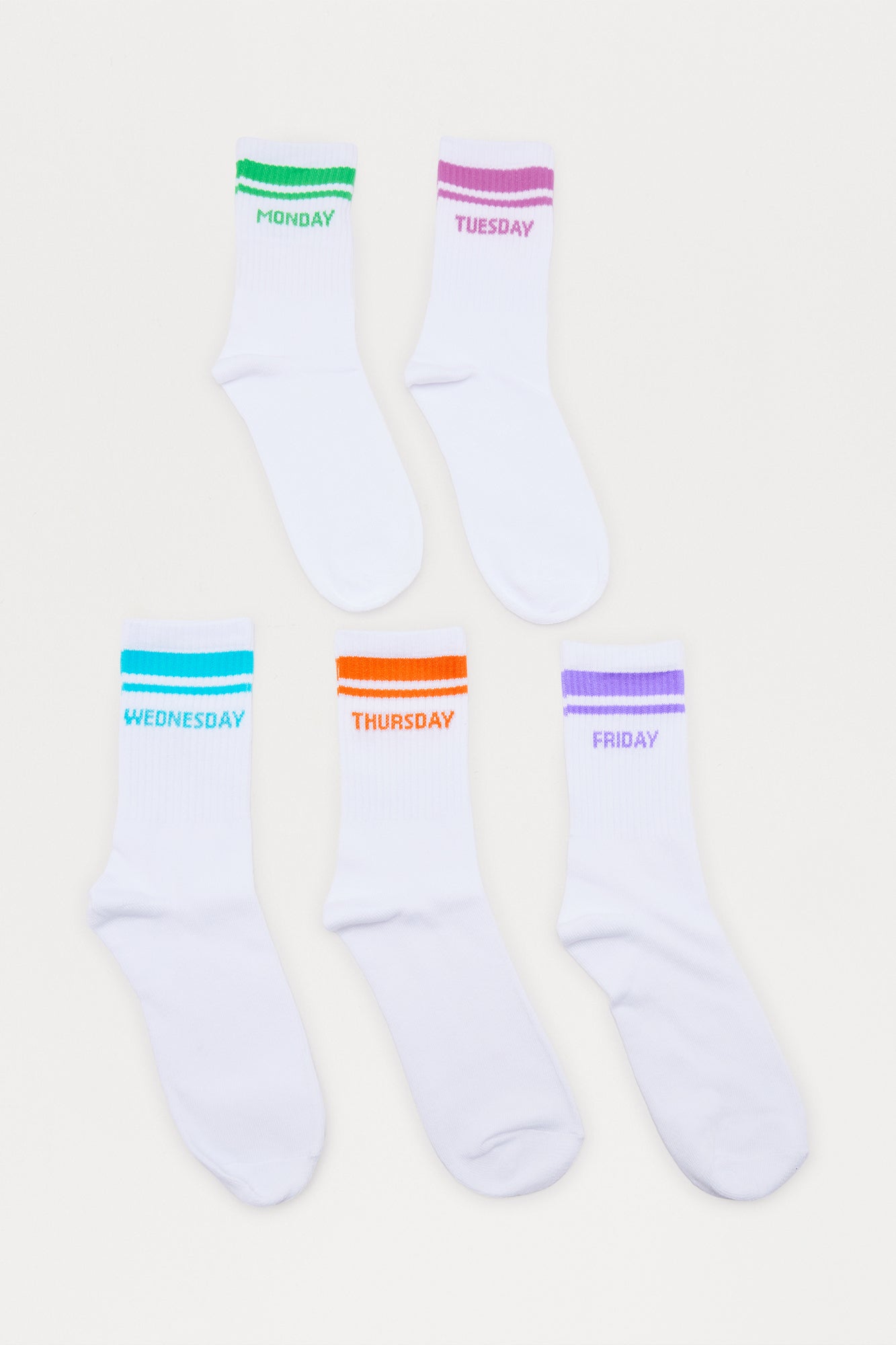 Mini Weekdays 5 Pack Socks - White/combo