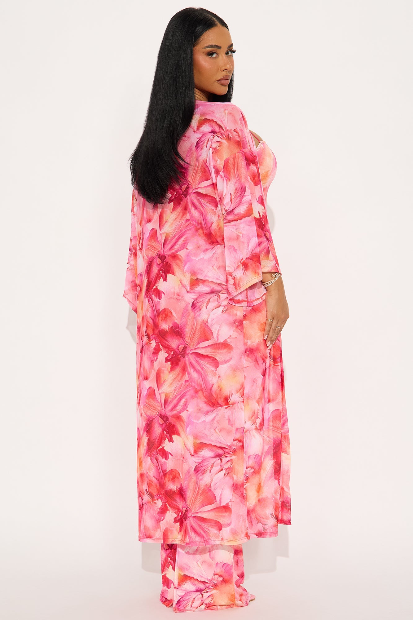 Nathalia Floral Maxi Dress Set - Pink/combo