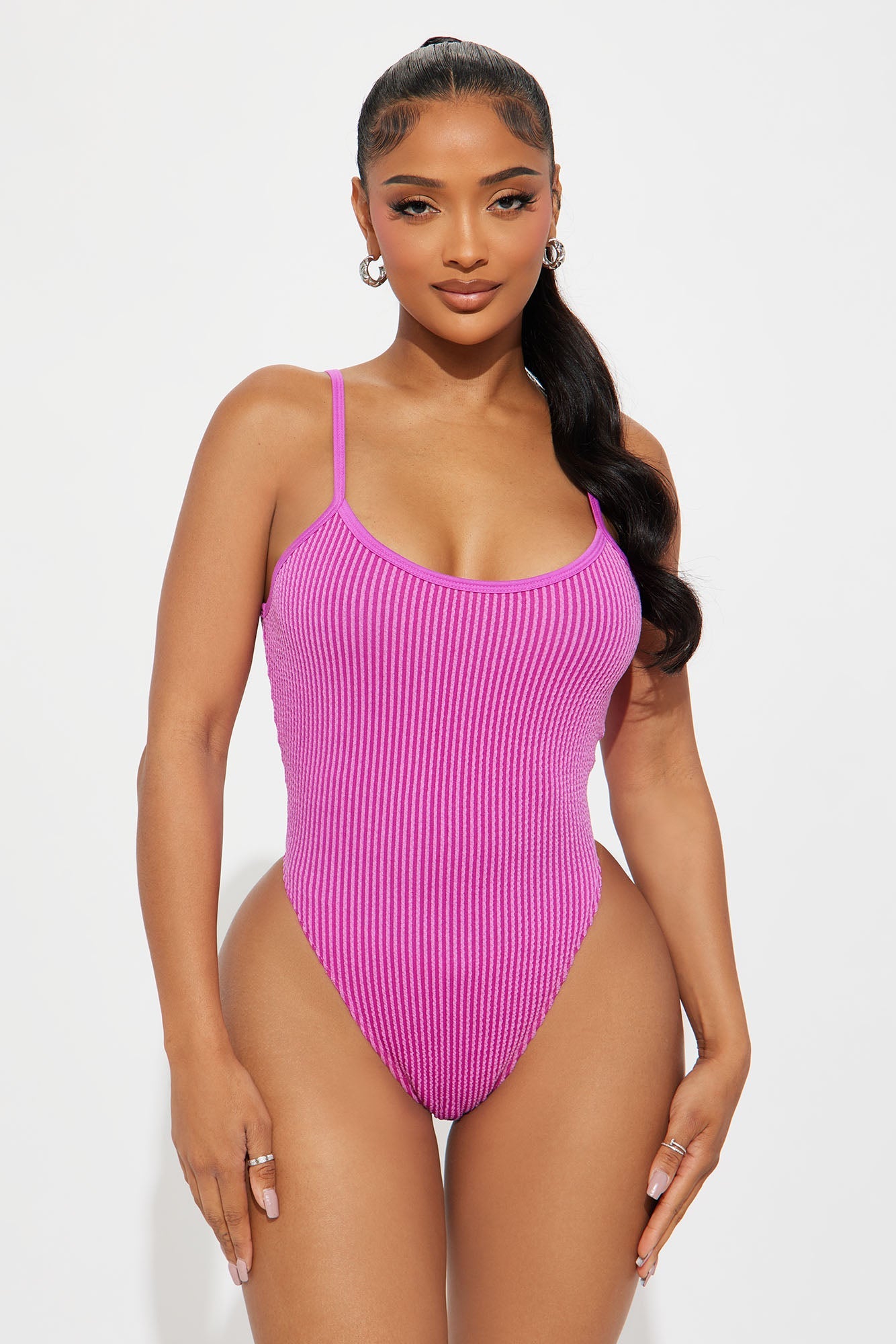Paulette Ribbed Bodysuit Pant Set - Magenta