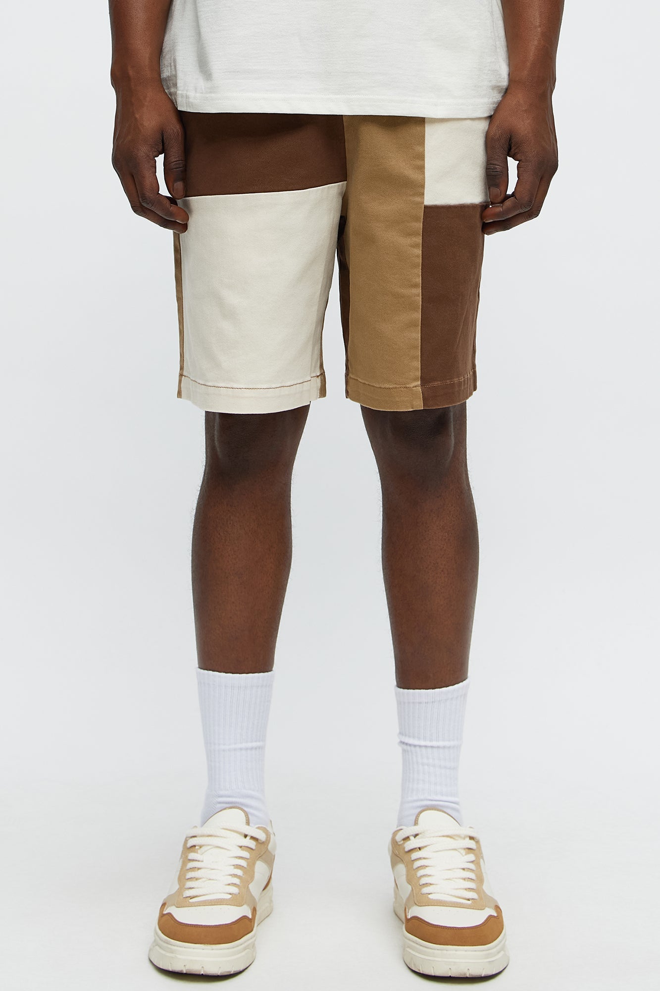 Blocked Again Shorts - Brown Combo