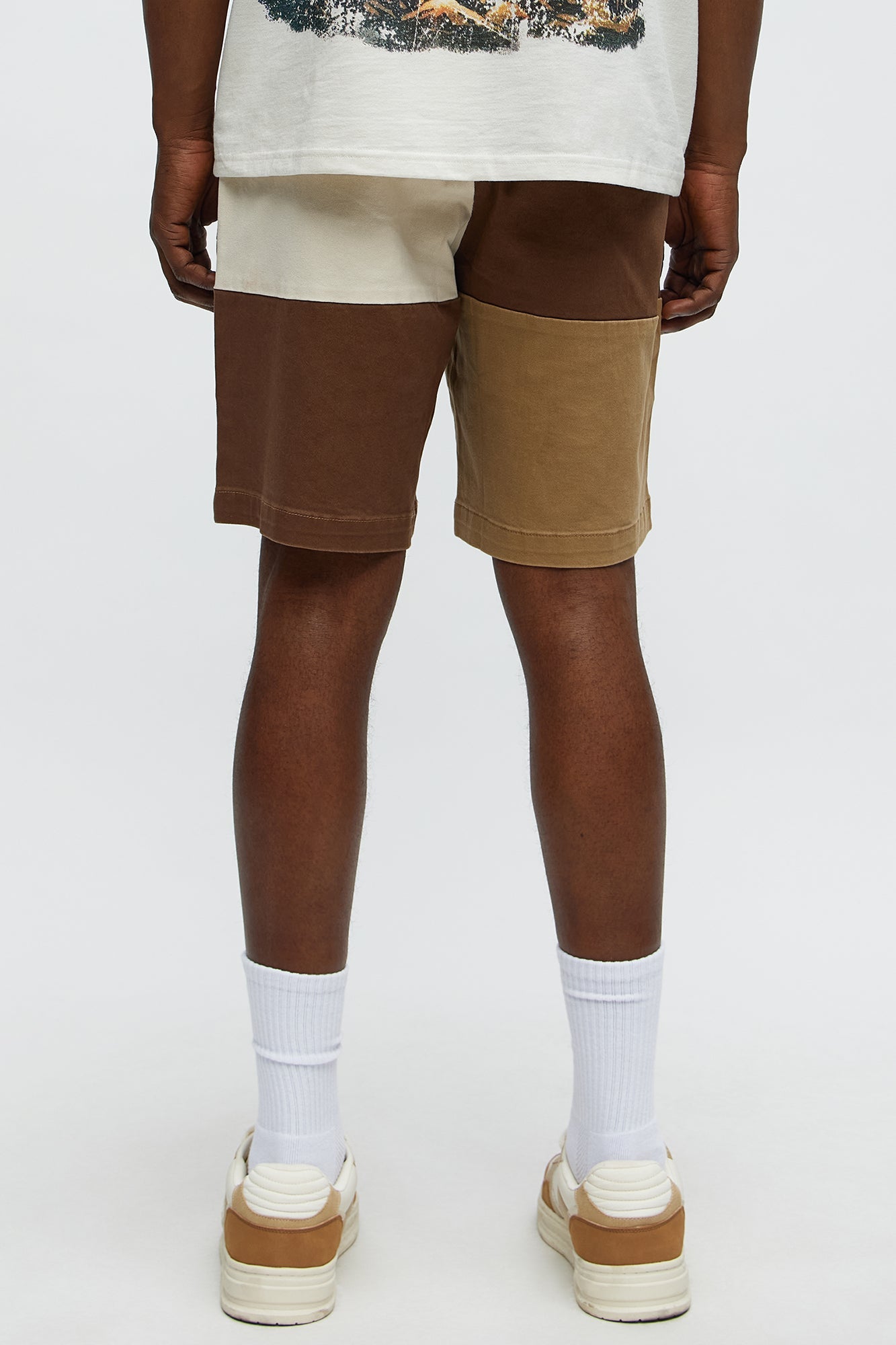 Blocked Again Shorts - Brown Combo