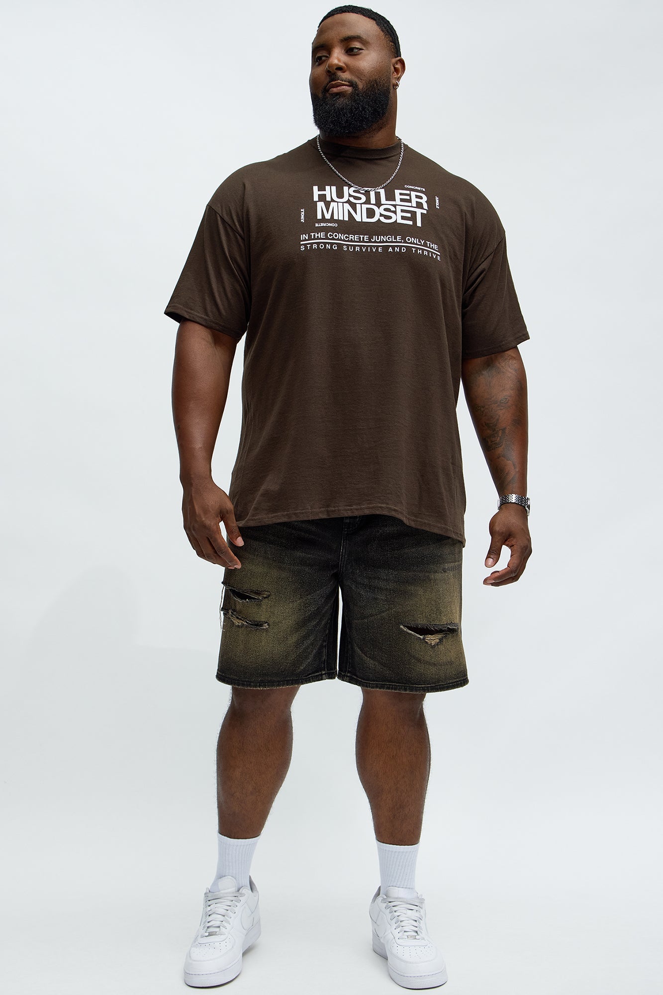 Relaxed All Alone Distressed Denim Shorts - Black Wash