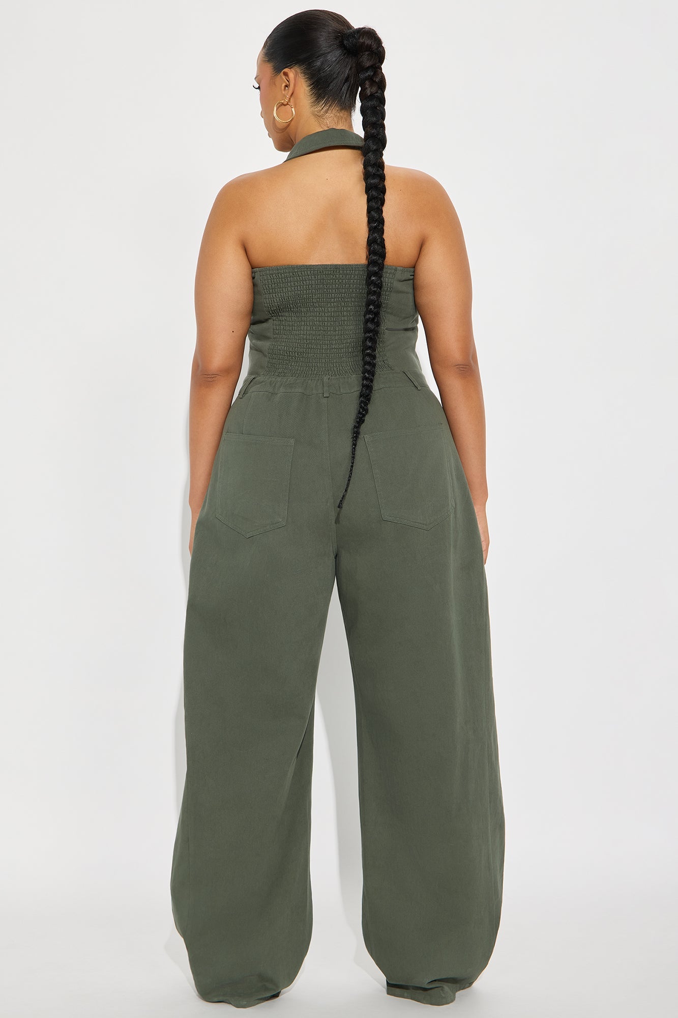 Alexis Barrel Leg Jumpsuit - Olive