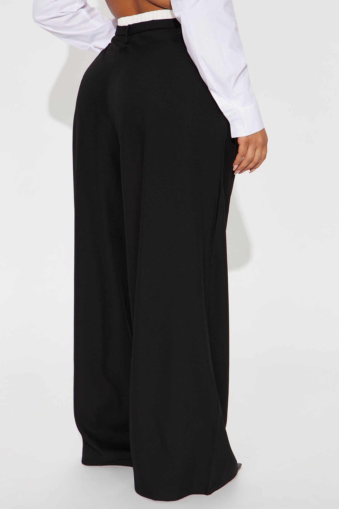 Setting Goals Double Waistband Trouser - Black