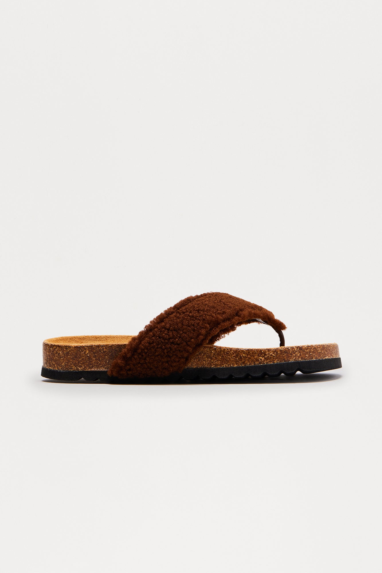 Keanu Sherpa Flip Flops - Chocolate