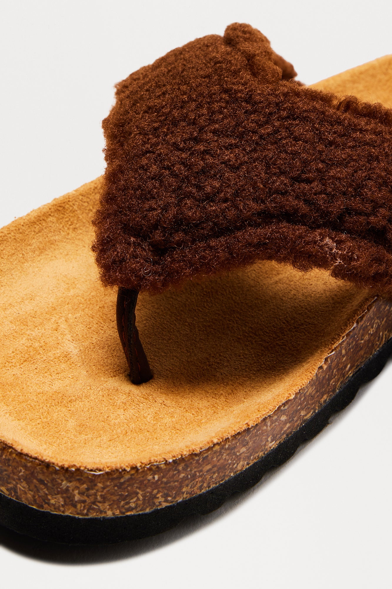 Keanu Sherpa Flip Flops - Chocolate