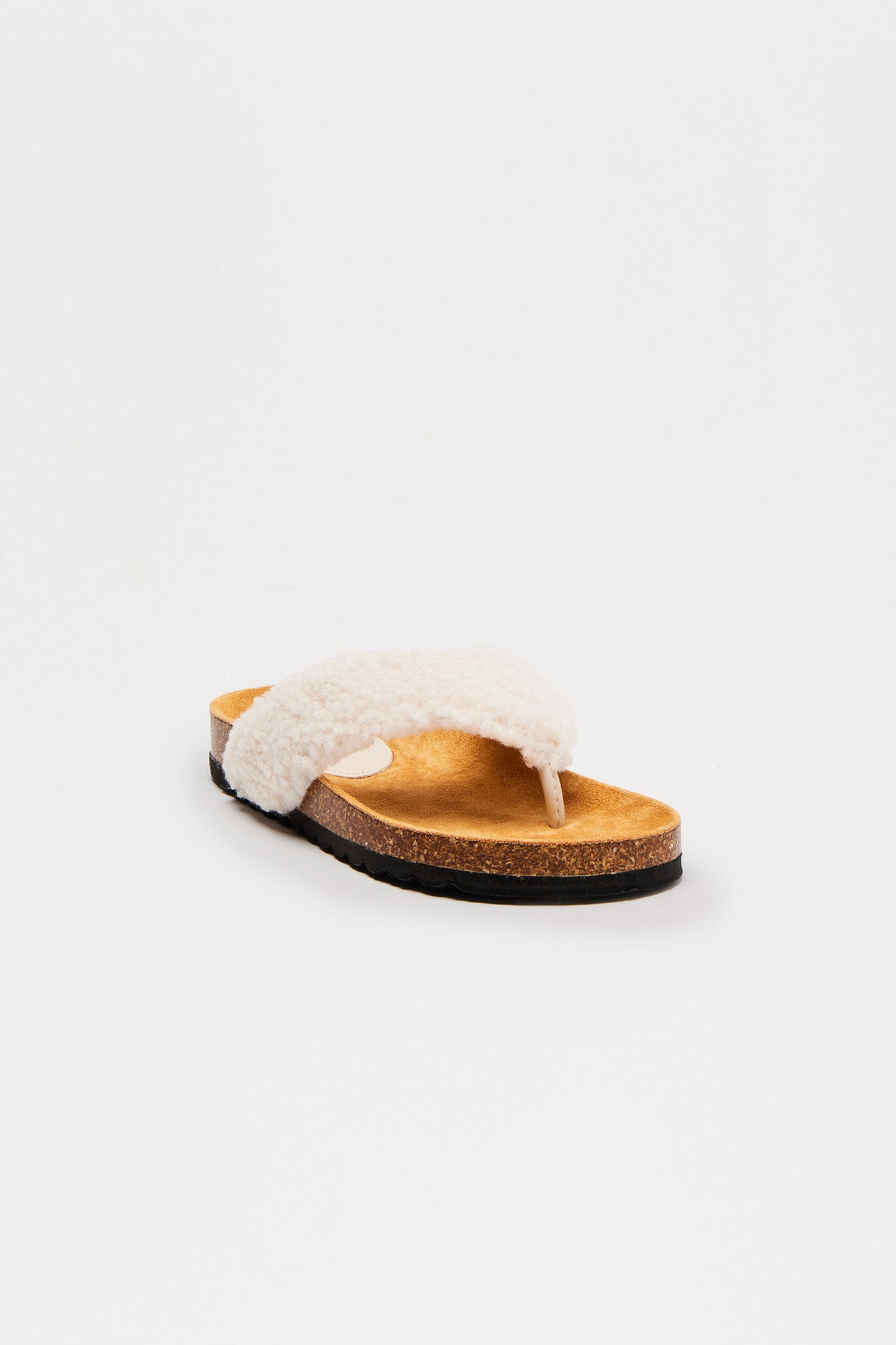 Keanu Sherpa Flip Flops - Cream