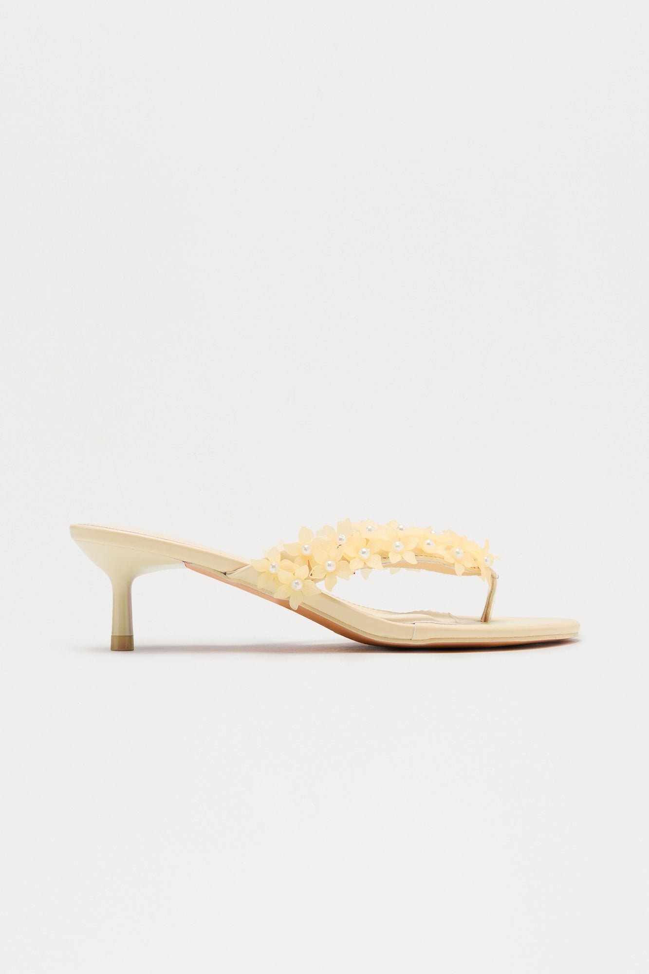 Chrishell Flower Thong Mules - Yellow