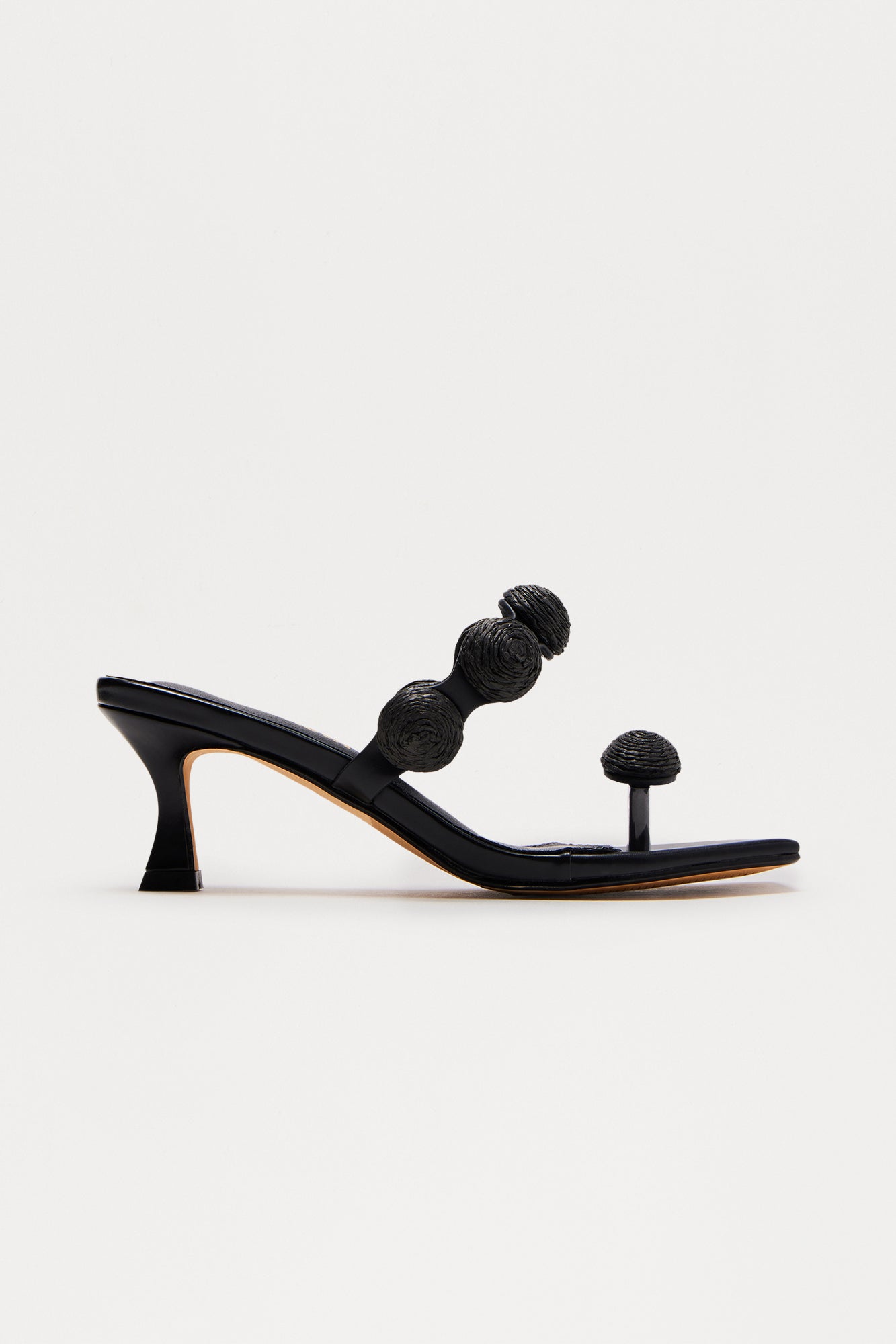 Kenya Toe Ring Kitten Heels - Black