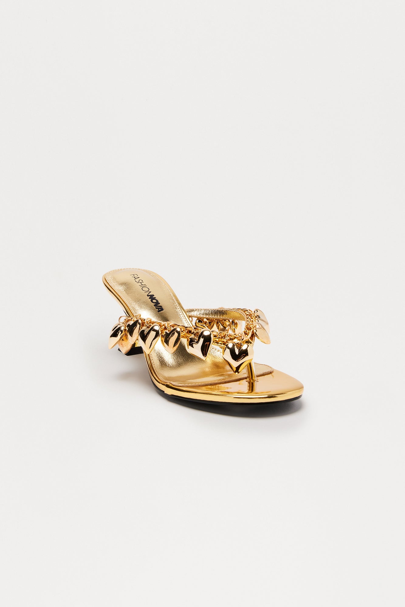 Renea Heart Thong Mules - Gold