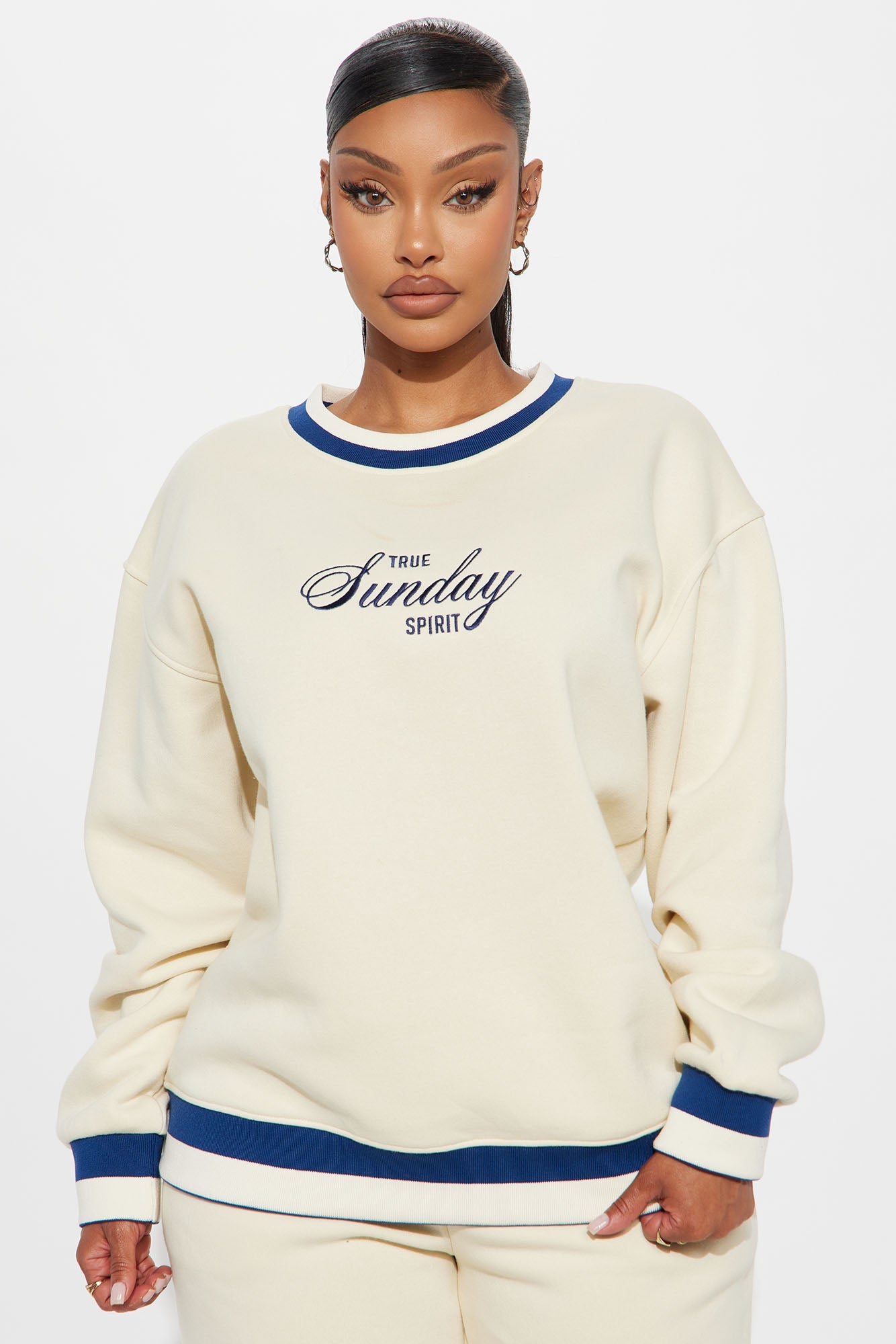 True Sunday Spirit Fleece Pant Set - Cream