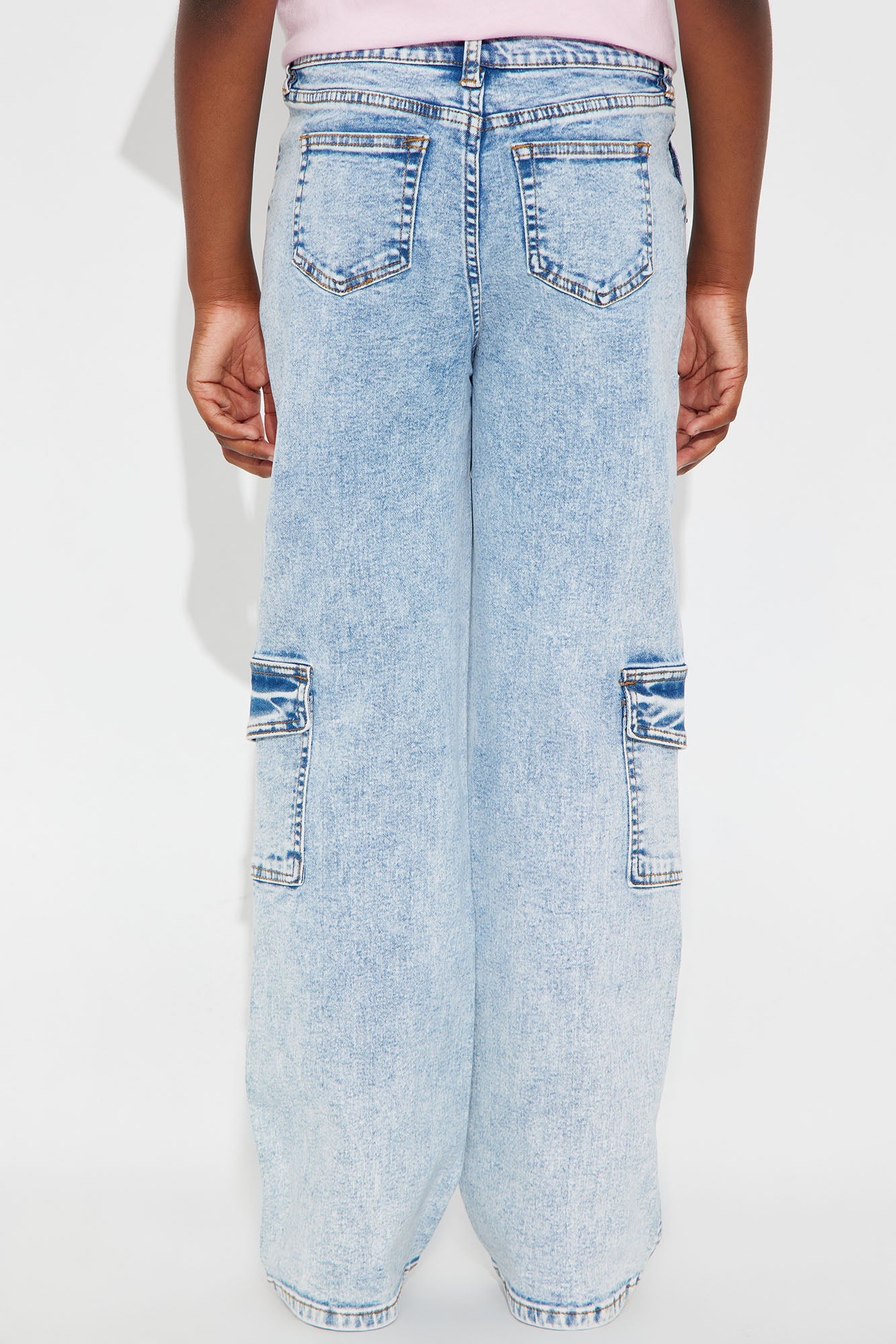 Mini Getting Ahead Stretch Cargo Jeans - Light Wash