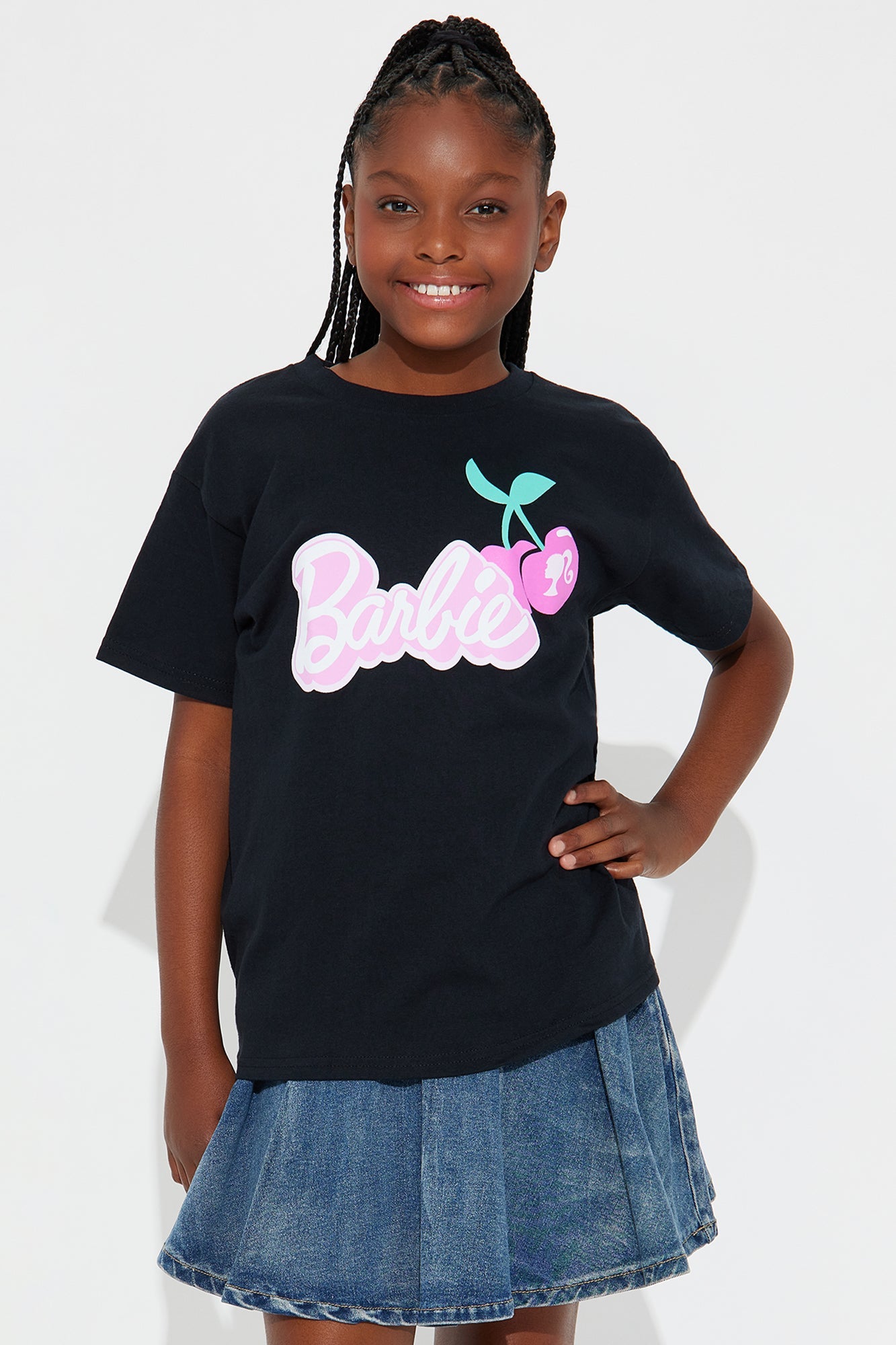 Mini Barbie Cherry Oversized Tee - Black