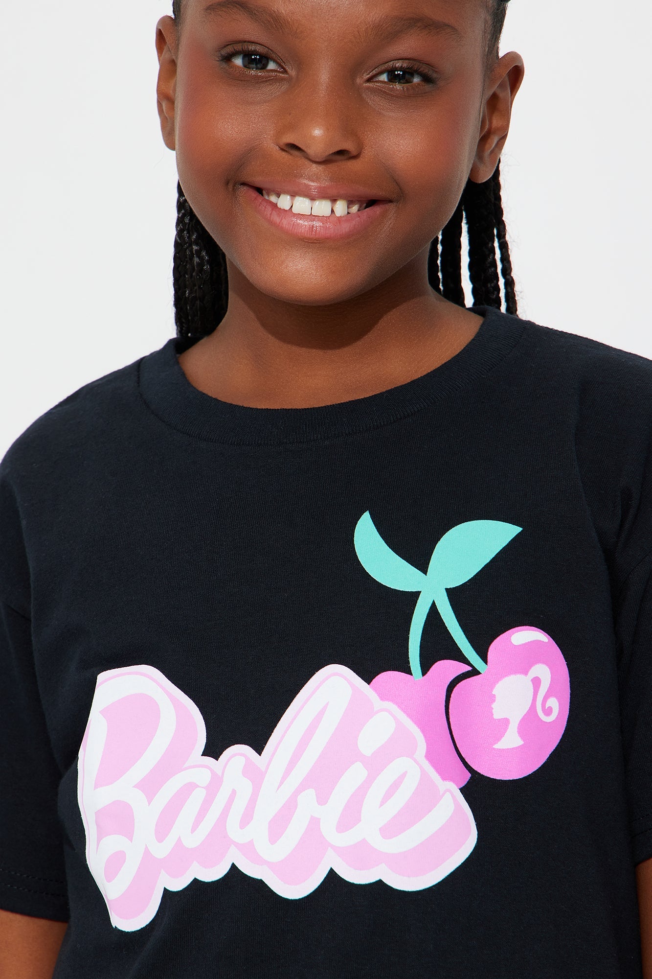 Mini Barbie Cherry Oversized Tee - Black