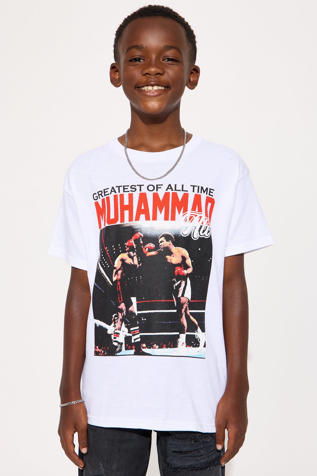 Mini The Greatest Muhammad Ali Short Sleeve Front/Back Tee - White