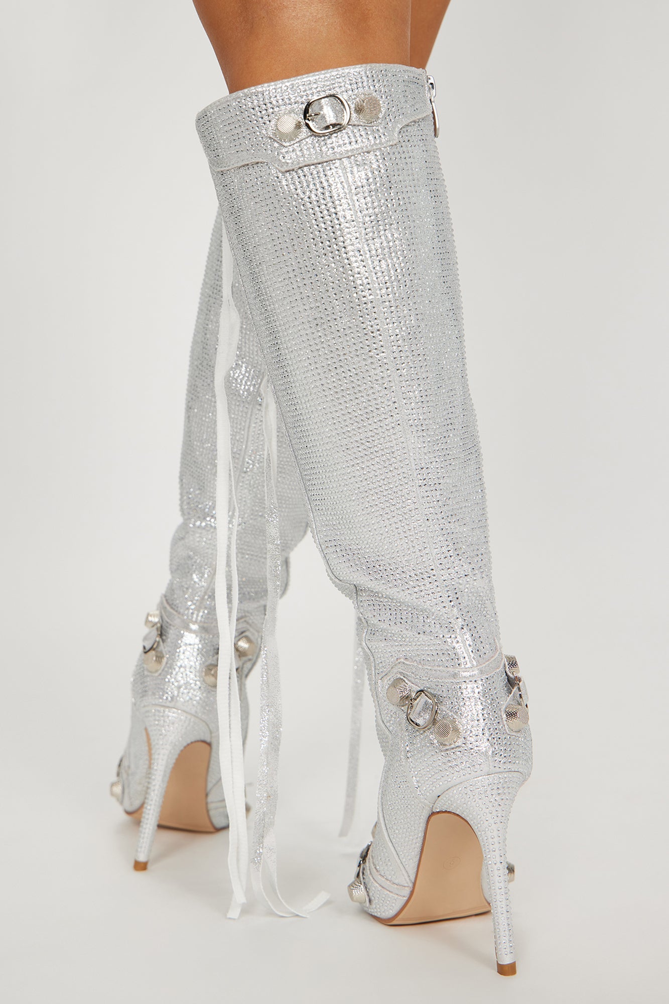 Sending My Best Heeled Boots - Silver