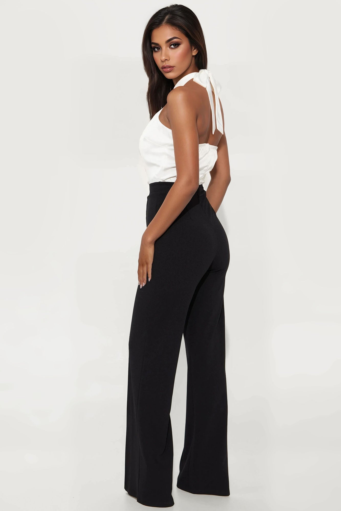 Larsa HalterJumpsuit - White/Black