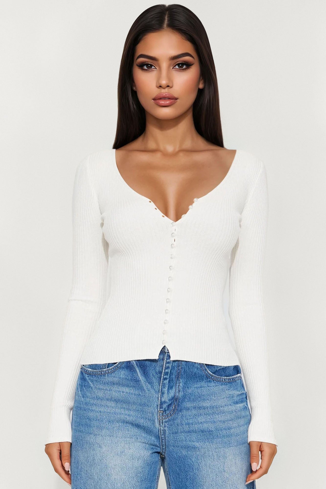 Karena Cardigan Sweater - White